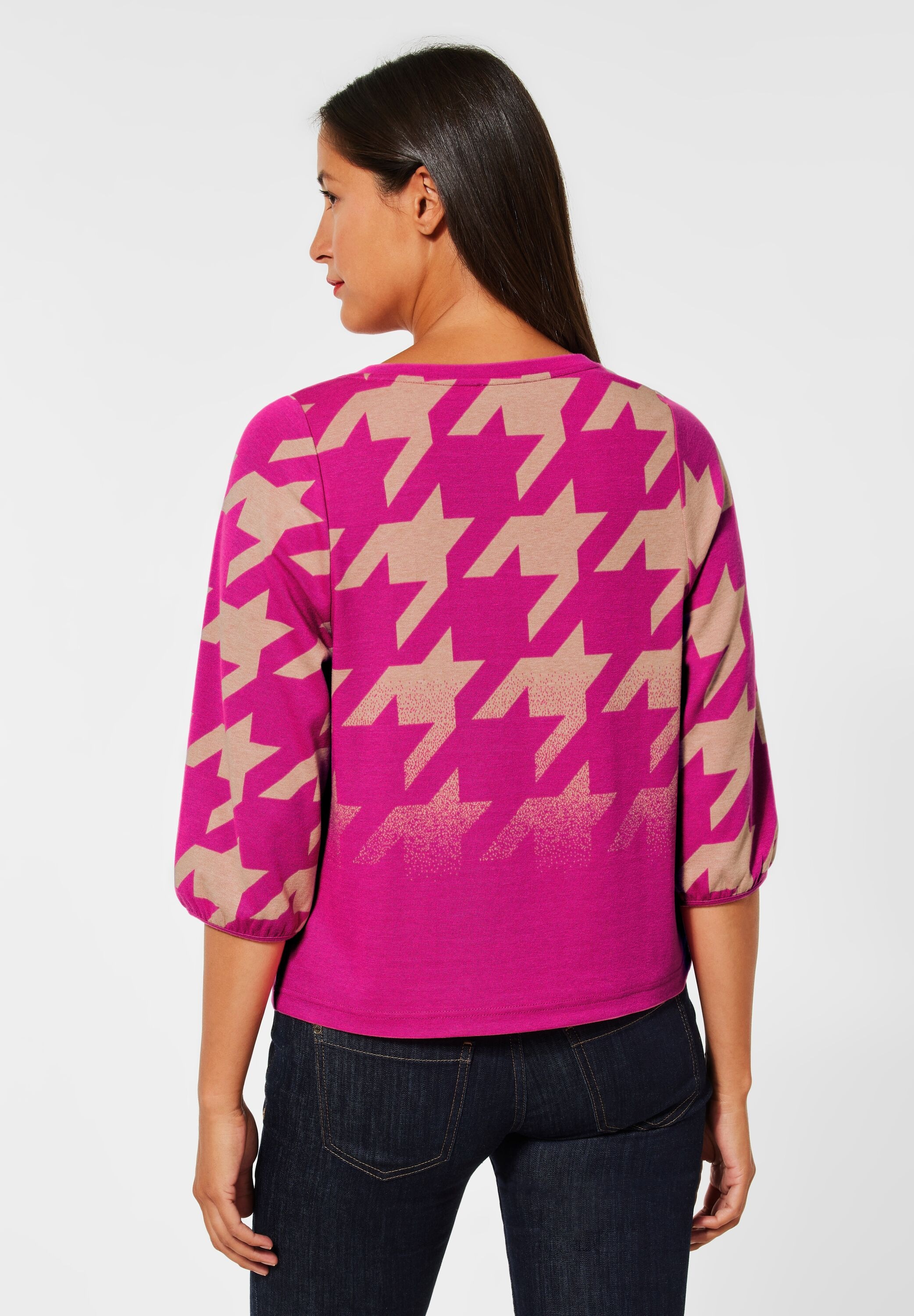 STREET ONE 3/4-Arm-Shirt, mit Hahnentrittmuster