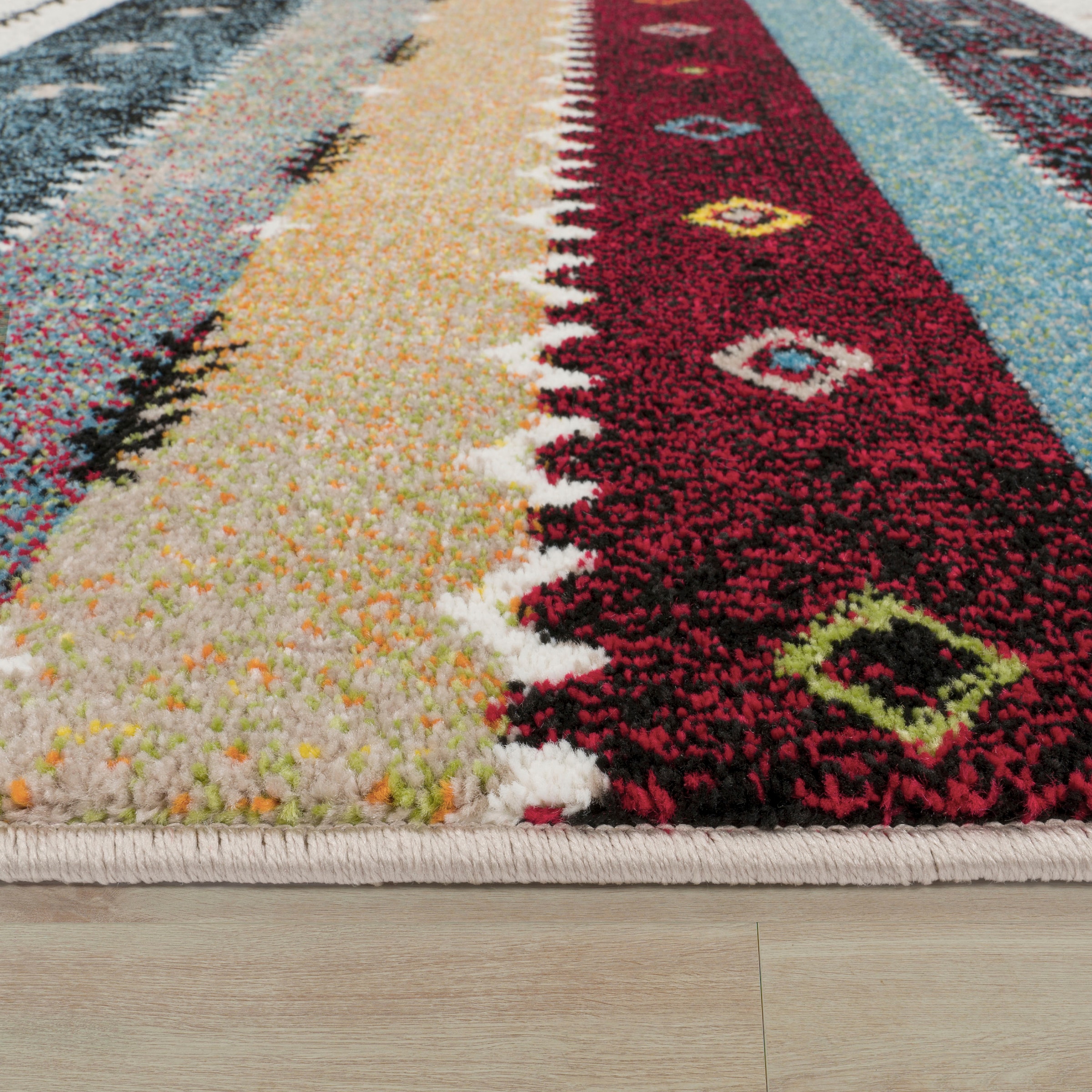 Paco Home Teppich »Nomaden 815«, rechteckig, 16 mm Höhe, Kurzflor, Gabbeh Design, gestreift, ideal im Wohnzimmer & Schlafzimmer