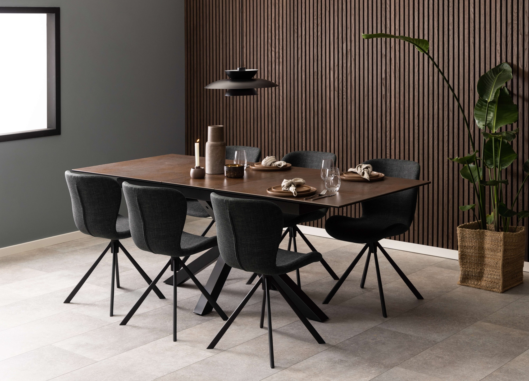 ACTONA GROUP Esstisch "Heaven,Tischplatte aus Keramik, ausziehbar - robust & pflegeleicht" Langlebige Materialien, Stahlgestell, Breite: bis 168/210 cm