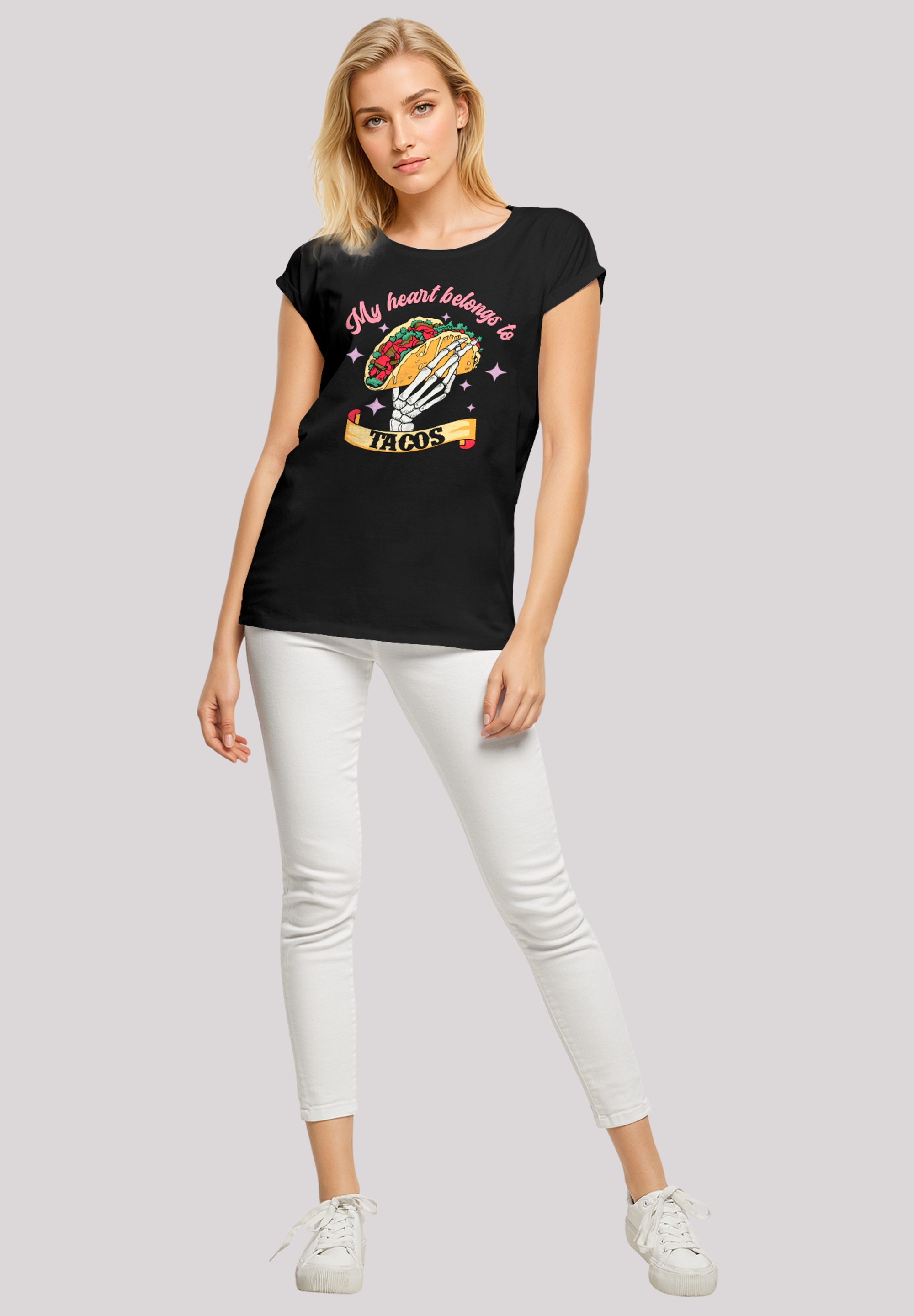 F4NT4STIC T-Shirt »My Herz belongs to tacos«, Premium Qualität