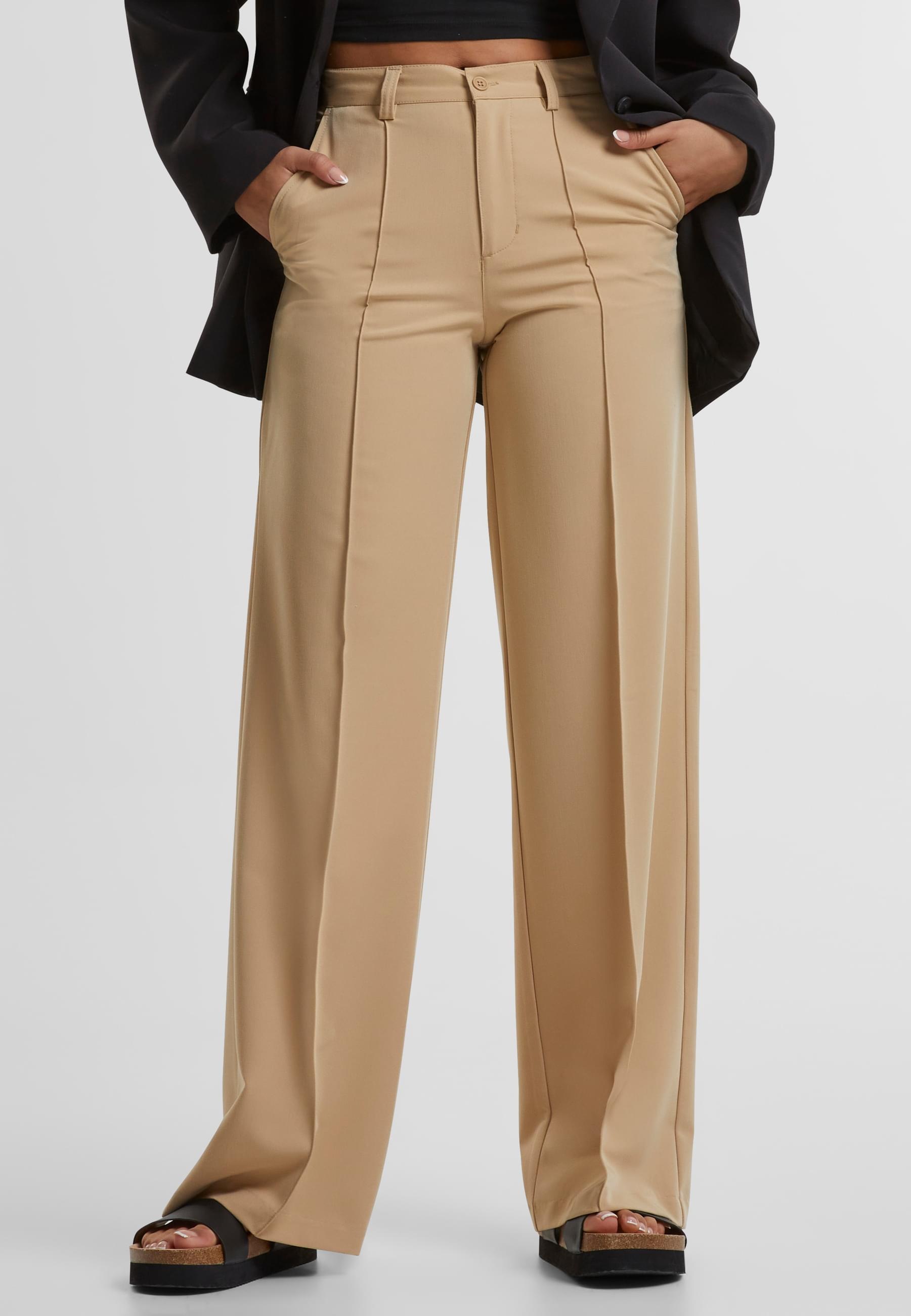 URBAN CLASSICS Stoffhose »Urban Classics Damen Ladies Wide Pleated Pants«, (1 tlg.)