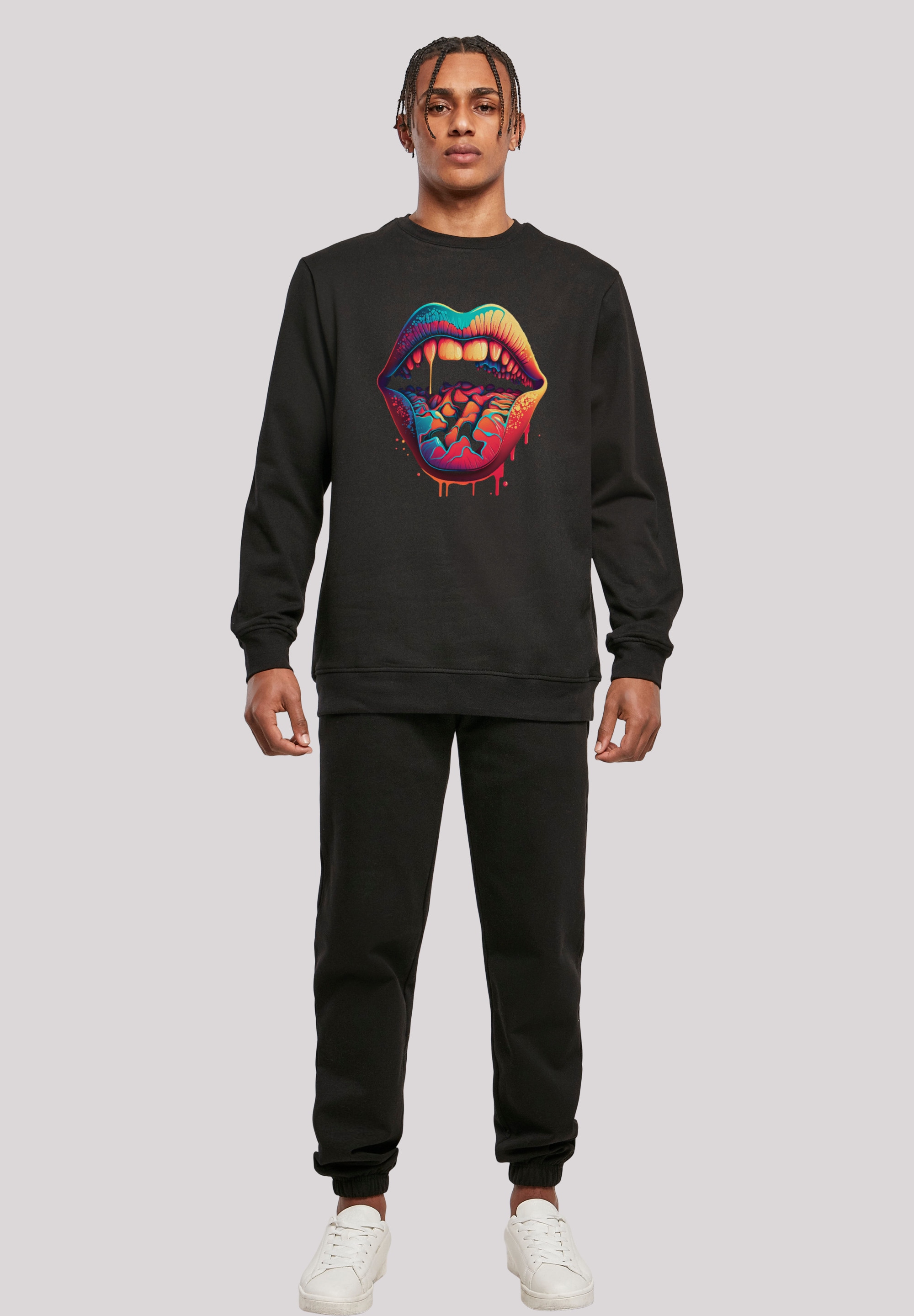 F4NT4STIC Kapuzenpullover »Drooling Lips CREW«, Print