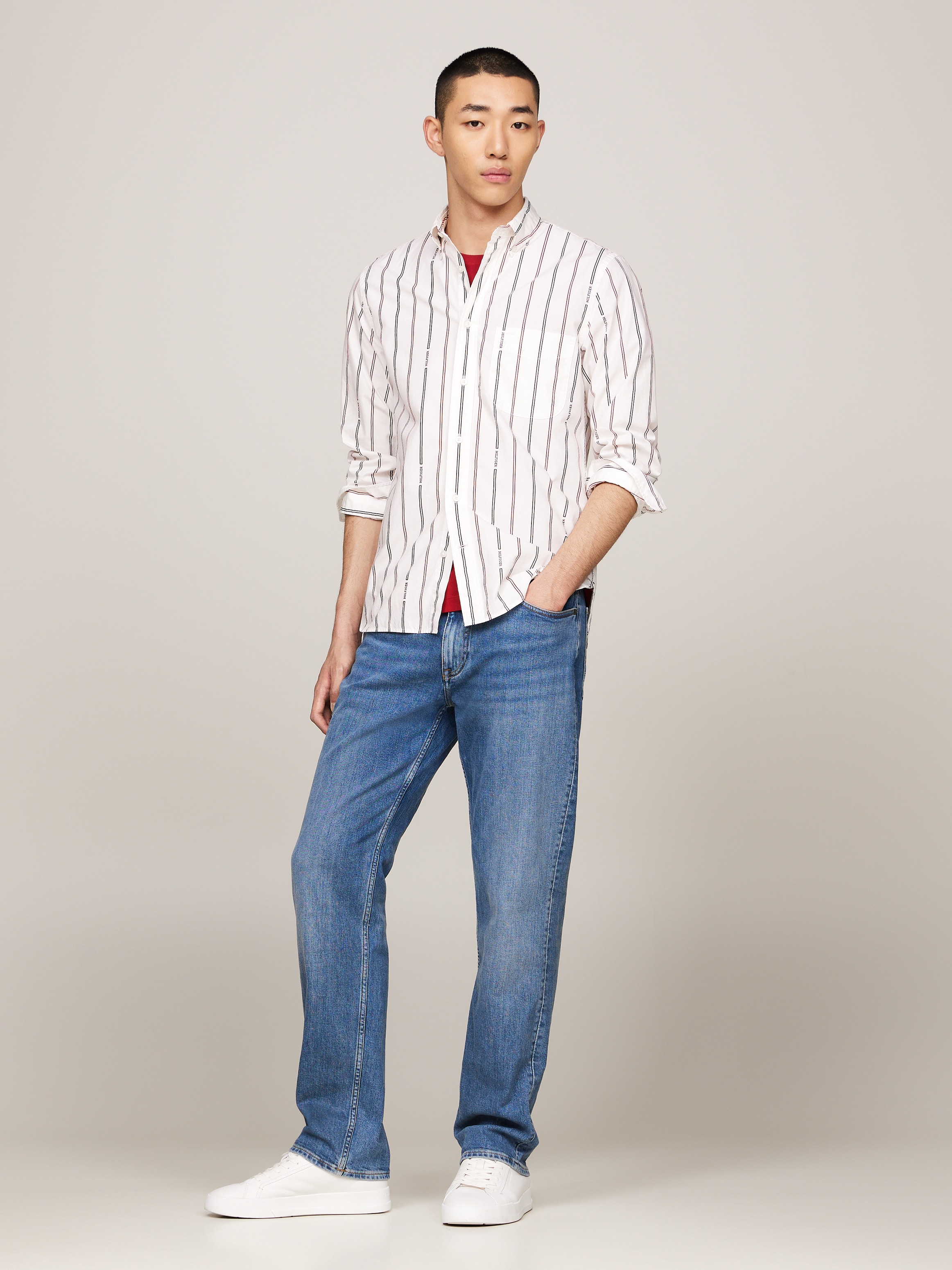 Tommy Hilfiger Langarmhemd »HILFIGER DOUBLE STP Regular Fit SHIRT«