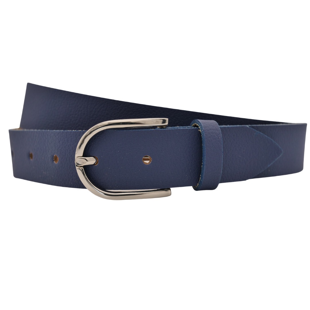 Ledergürtel ANNAMATONI "AnnaMatoni Ledergürtel Glora Ledergürtel Glora", Damen, Gr. TW80 - 95cm Gesamtlänge, marine 490, 100% Leder, Gürtel Ledergürtel