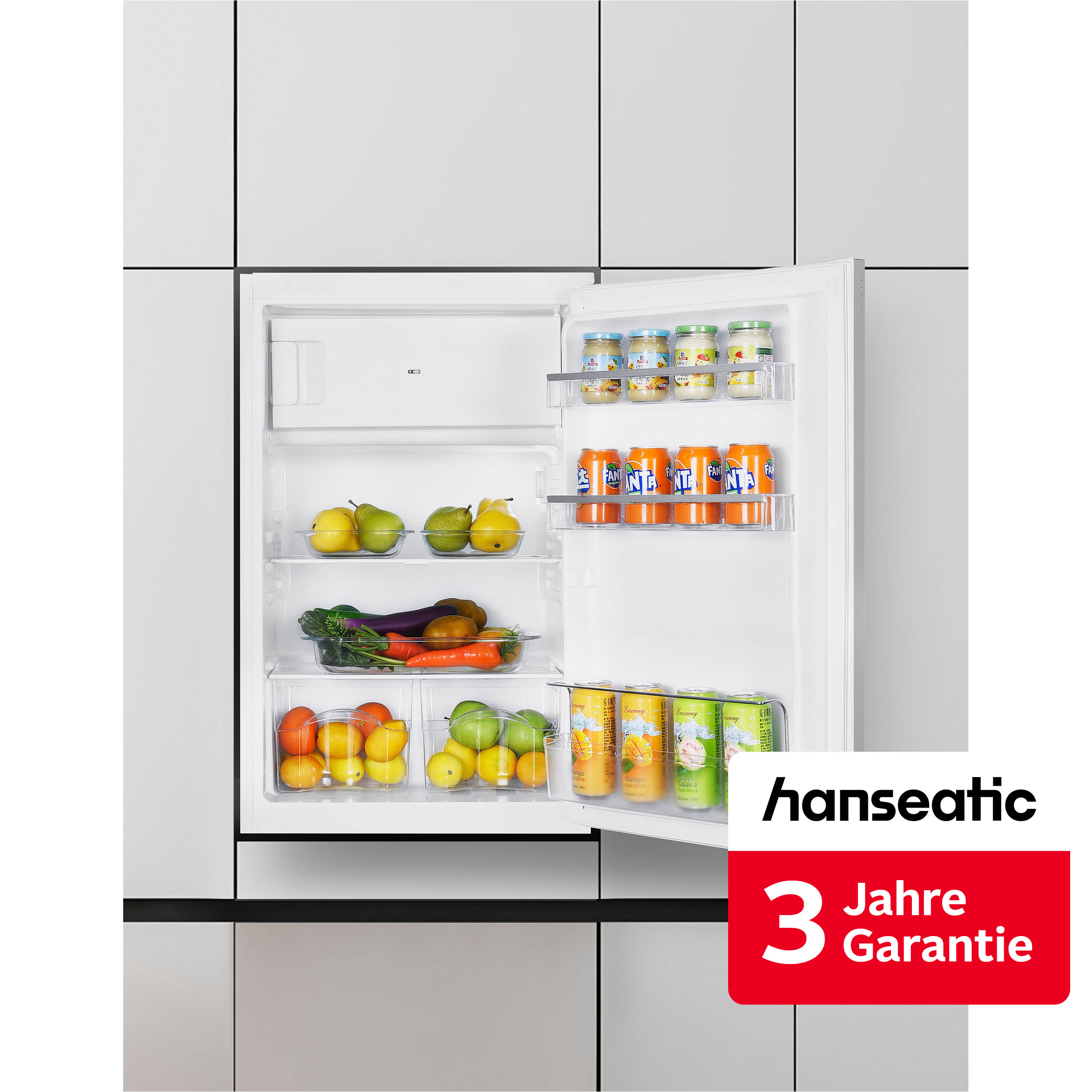 Hanseatic Einbaukühlschrank "HEKS8854GD" 87,5 cm hoch 54 cm breit inkl. 3 Jahre Herstellergarantie