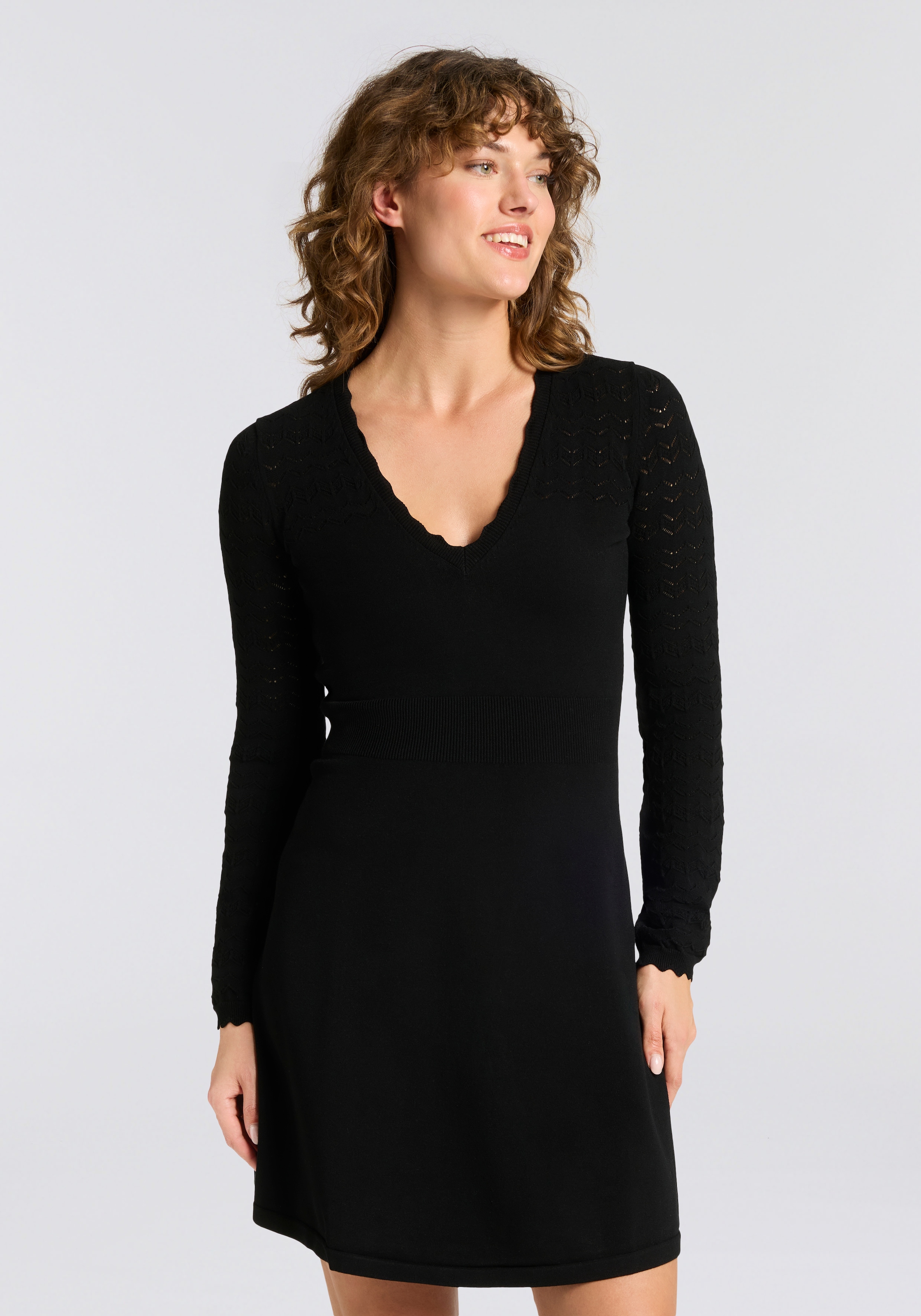 BOSS ORANGE A-Linien-Kleid "Figoli Premium Damenmode" mit V-Ausschnitt günstig online kaufen