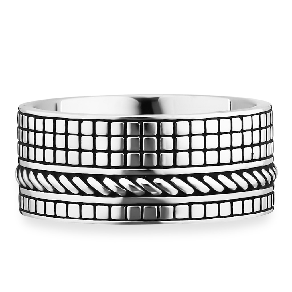 CAÏ Fingerring »925/- Sterling Silber rhodiniert Struktur«