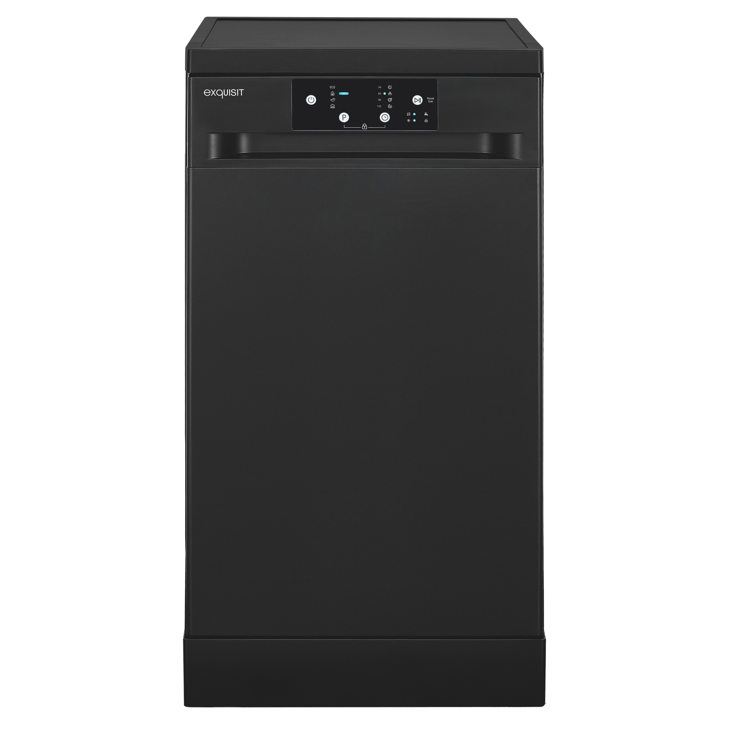 exquisit Standgeschirrspüler 9109 »GSP9109-451D schwarz« 10 l 9 tlg. Maßgedecke 9 Maßgedecke, 4 Programme, LED, Besteckkorb