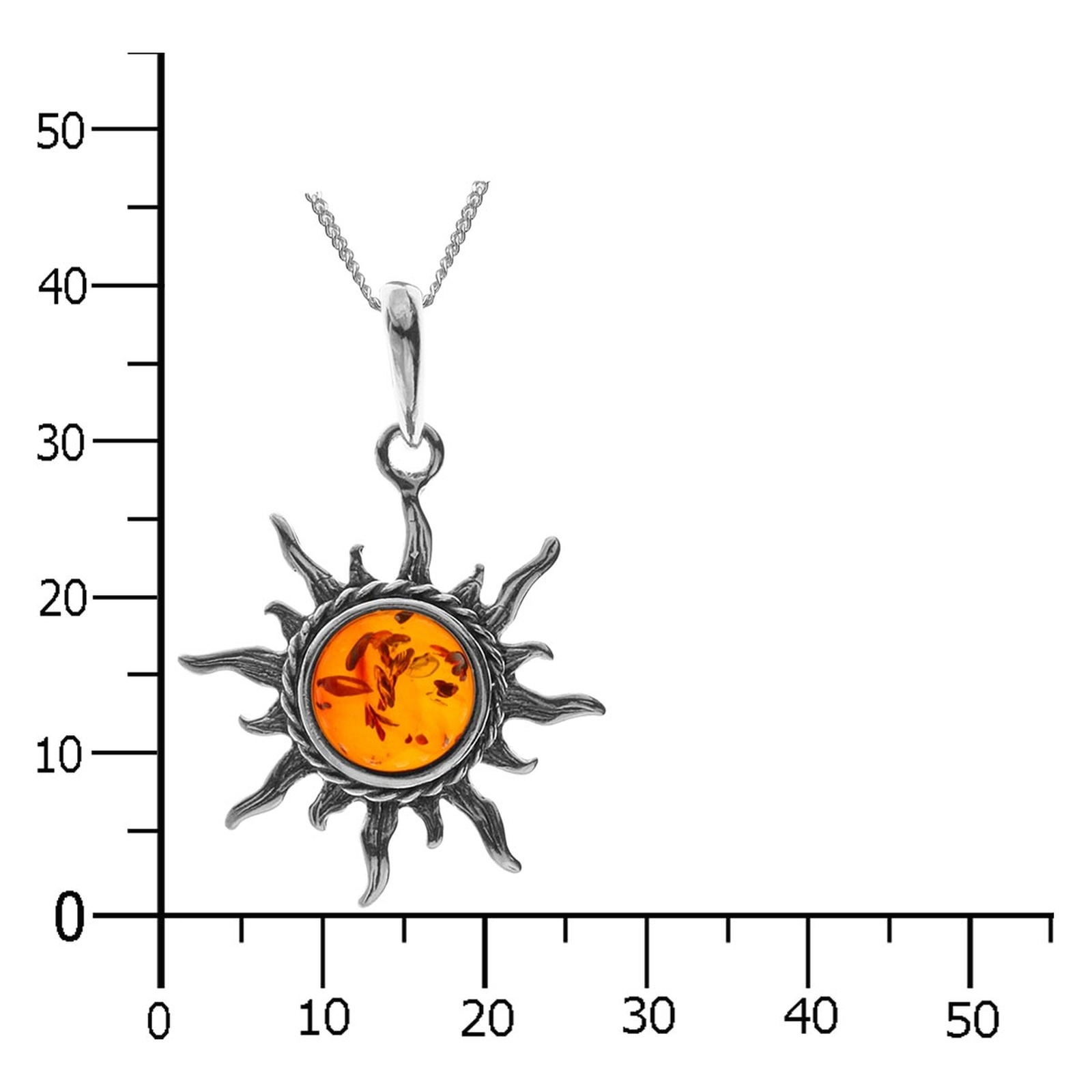OSTSEE-SCHMUCK Kette mit Anhänger »Ostsee-Schmuck Kette mit Anhänger Sonne 26 mm«, (2 tlg.)