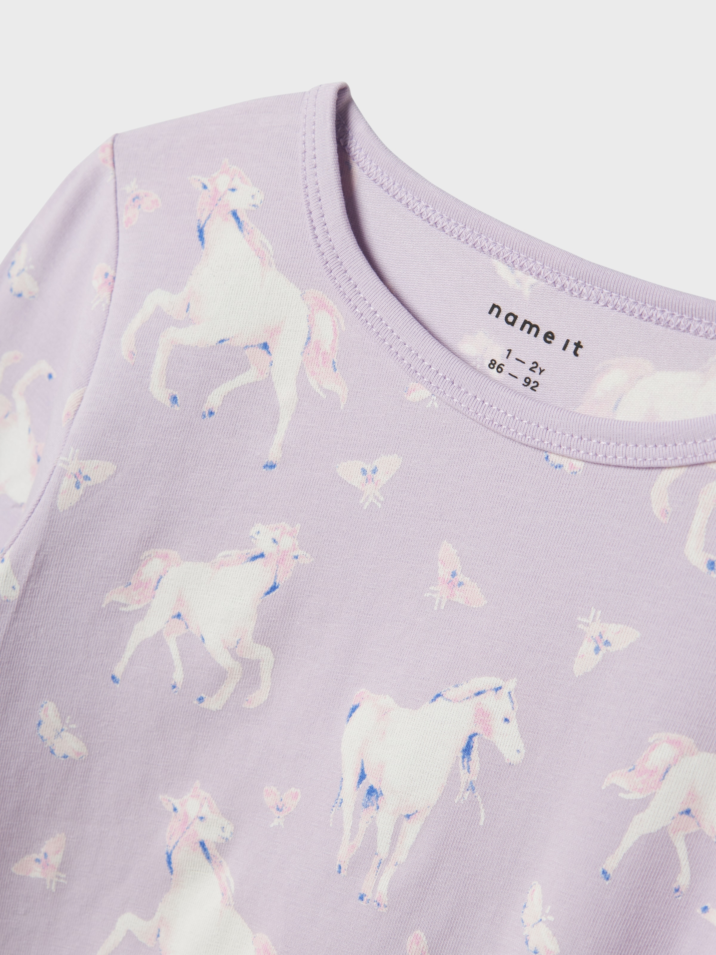 Name It Schlafanzug »NMFNIGHTSET PASTEL LILAC HORSE NOOS«, (Set, 2 tlg.)