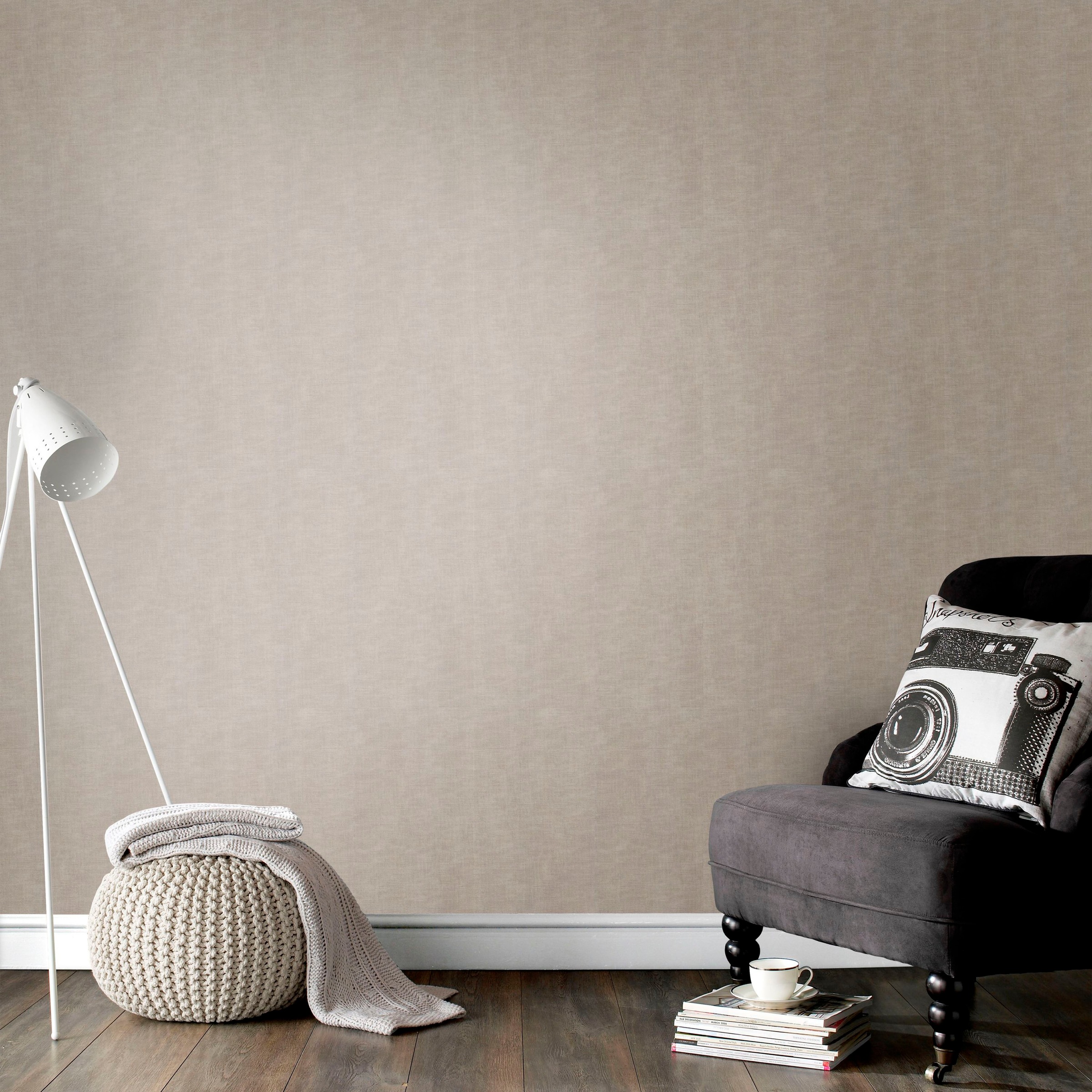 Superfresco Easy Vliestapete »Superfresco Easy Vliestapete 10mx1,06m«, unifarben mit Farbeinsätzen, Superfresco Easy Vliestapete Taupe 10mx1,06m