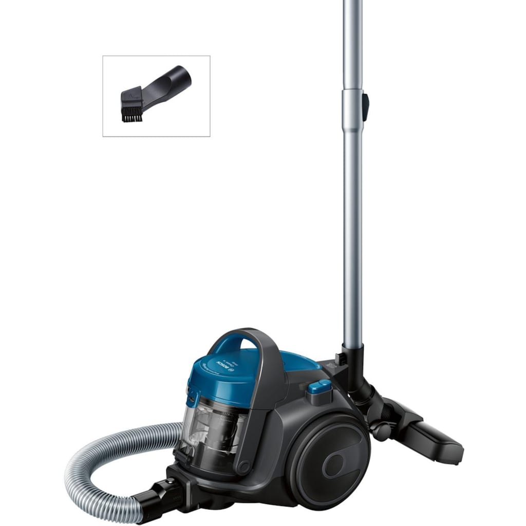 BOSCH Bodenstaubsauger »Serie 2 BGC05A220A, Hygiene-Filter, kompakt, platzsparend, leicht«, 700 W, beutellos, für Parkett/Teppich/Fliesen, hohe Saugkraft, langes Kabel, blau