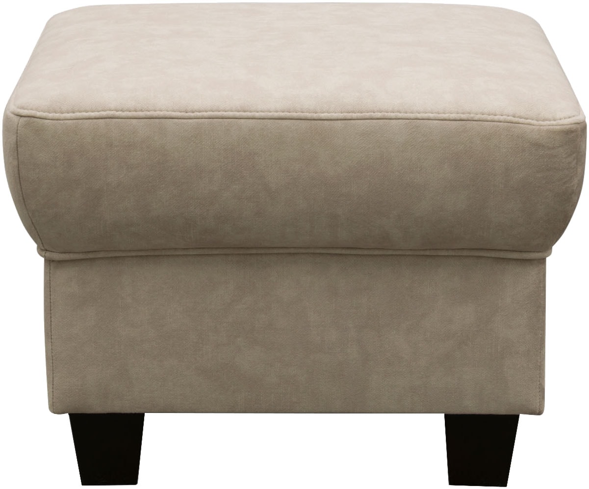 OTTO home Hocker »Sillkeborg 59 x 59 cm, kompakt, komfortabel & mit Holzfüßen« aus pflegeleichtem, weichem Luxus-Microfaser