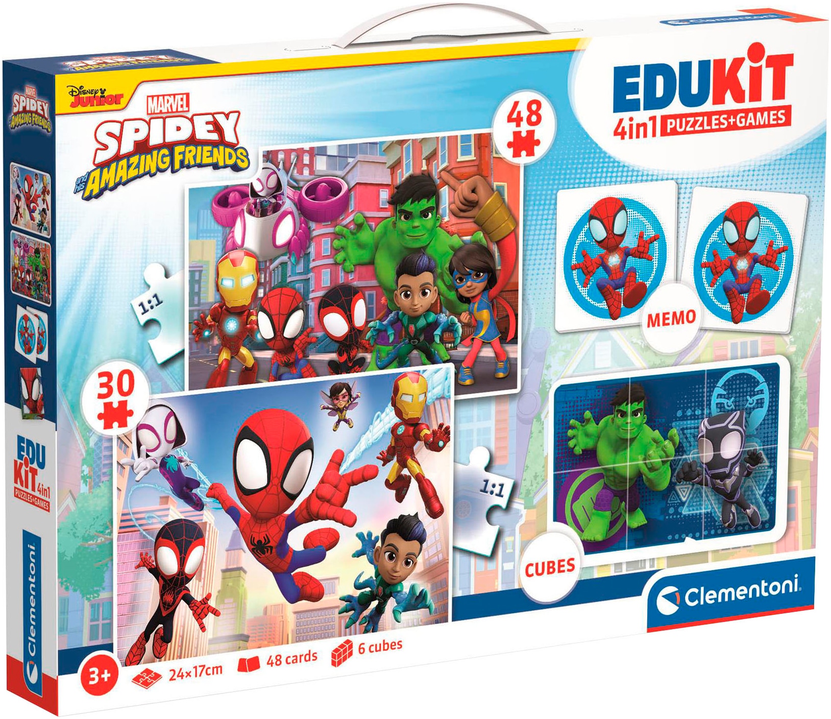 Clementoni® Puzzle »Edukit, 4n1, Spidey und seine Freunde«, Made in Europe