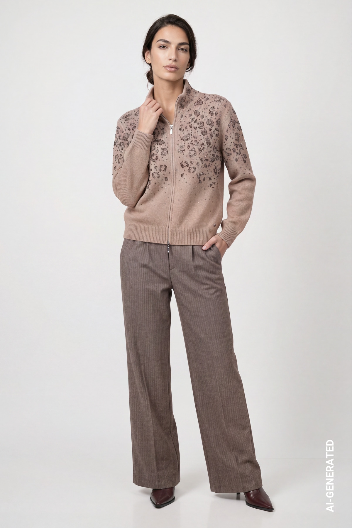 Monari Strickjacke Regular fit mit Stehkragen