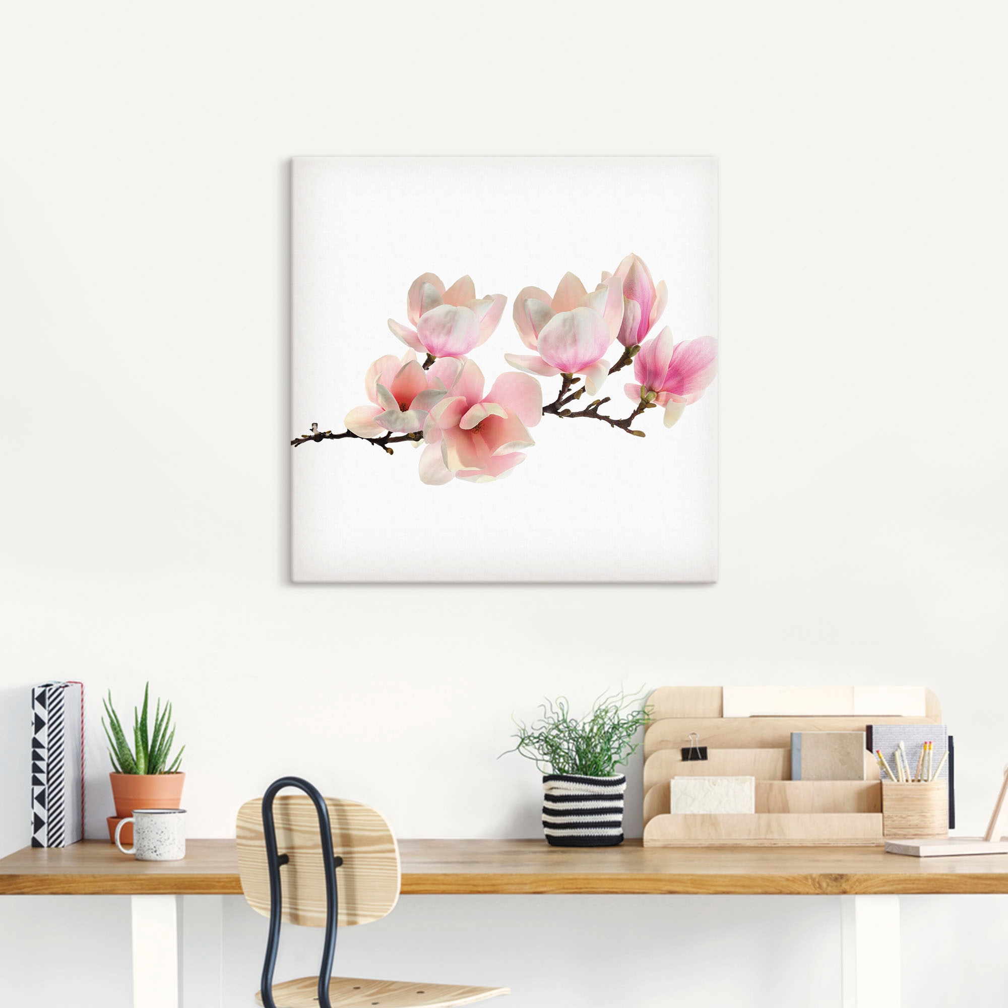 Artland Leinwandbild »Magnolie« Blumen 1 Stk. tlg. auf Holzrahmen gespannt