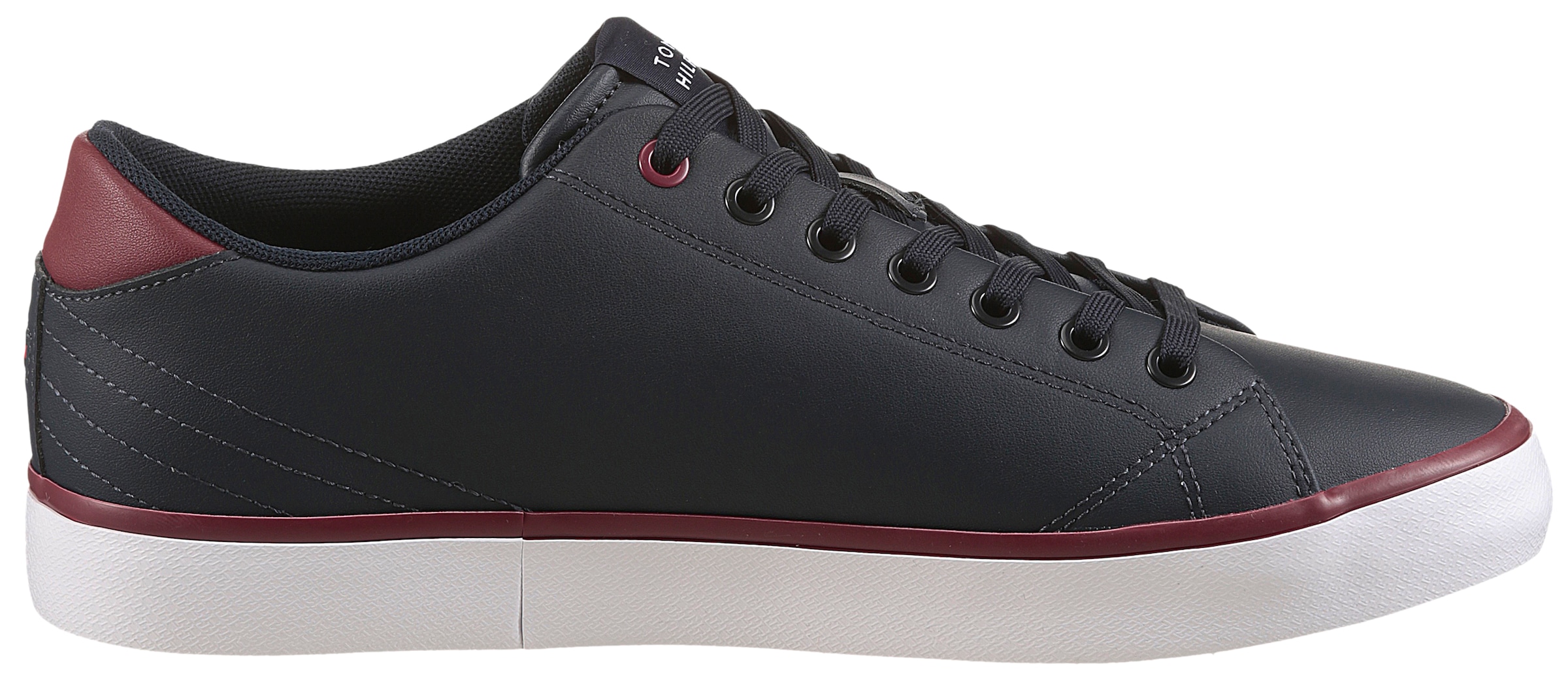 Tommy Hilfiger Sneaker »TH HI VULC CORE LOW LEATHER«, Freizeitschuh, Halbschuh, Schnürer mit gepolstertem Schaftrand