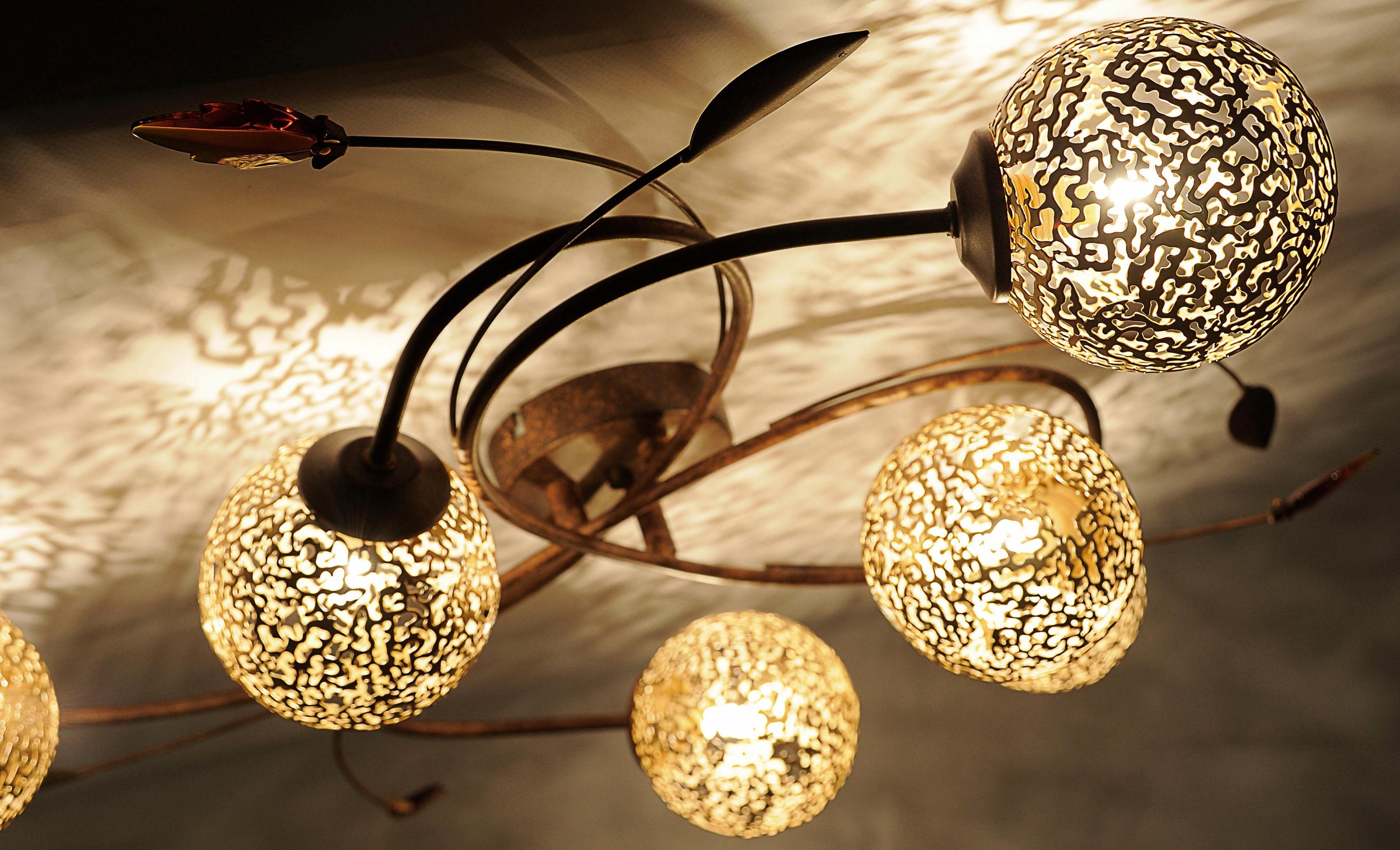 Paul Neuhaus Deckenleuchte »GRETA«, 6 flammig-flammig, mit goldfarbenen  Metallschirmen, ohne Leuchtmittel | BAUR | Deckenlampen