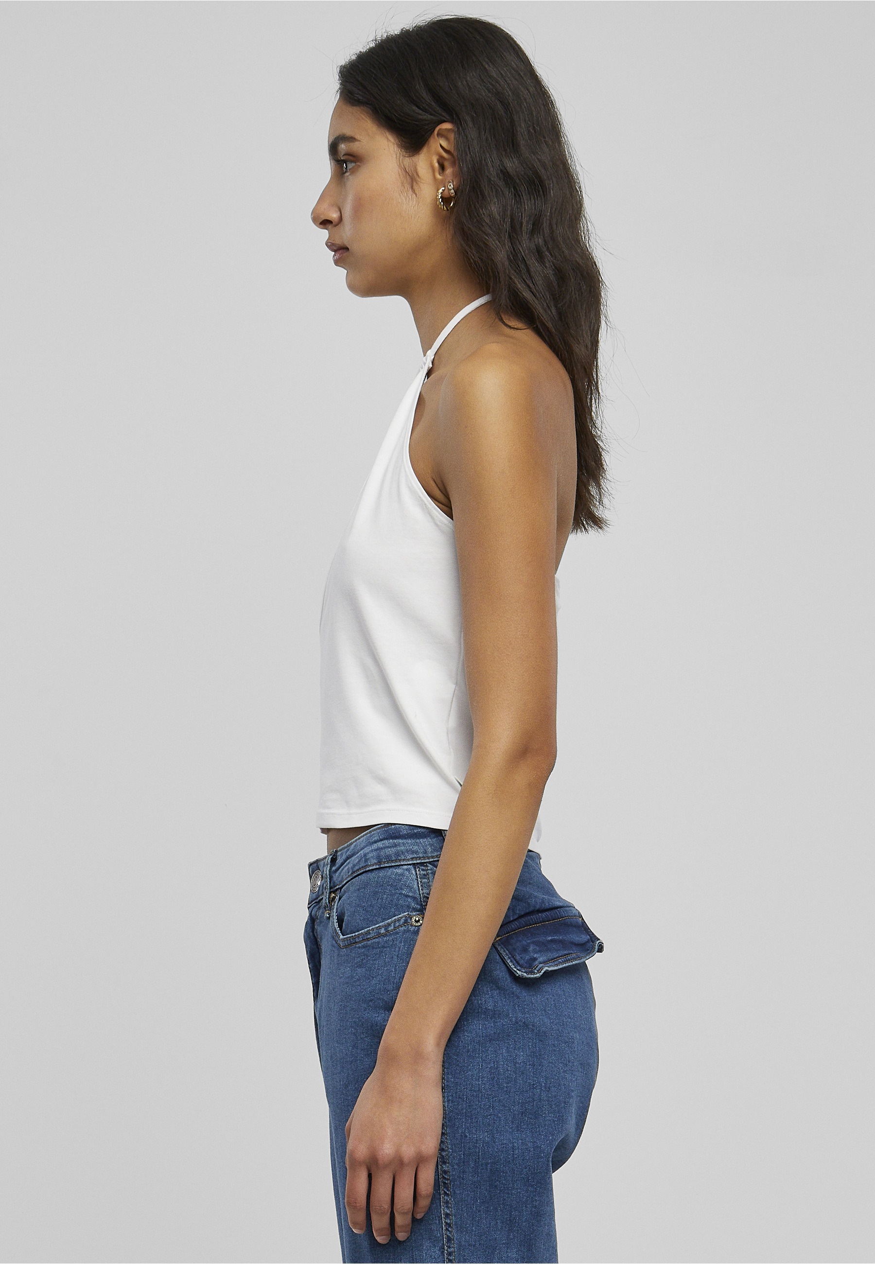 URBAN CLASSICS Tanktop »Urban Classics Damen Ladies Short Wraped Neckholder Top« 1 Stk.