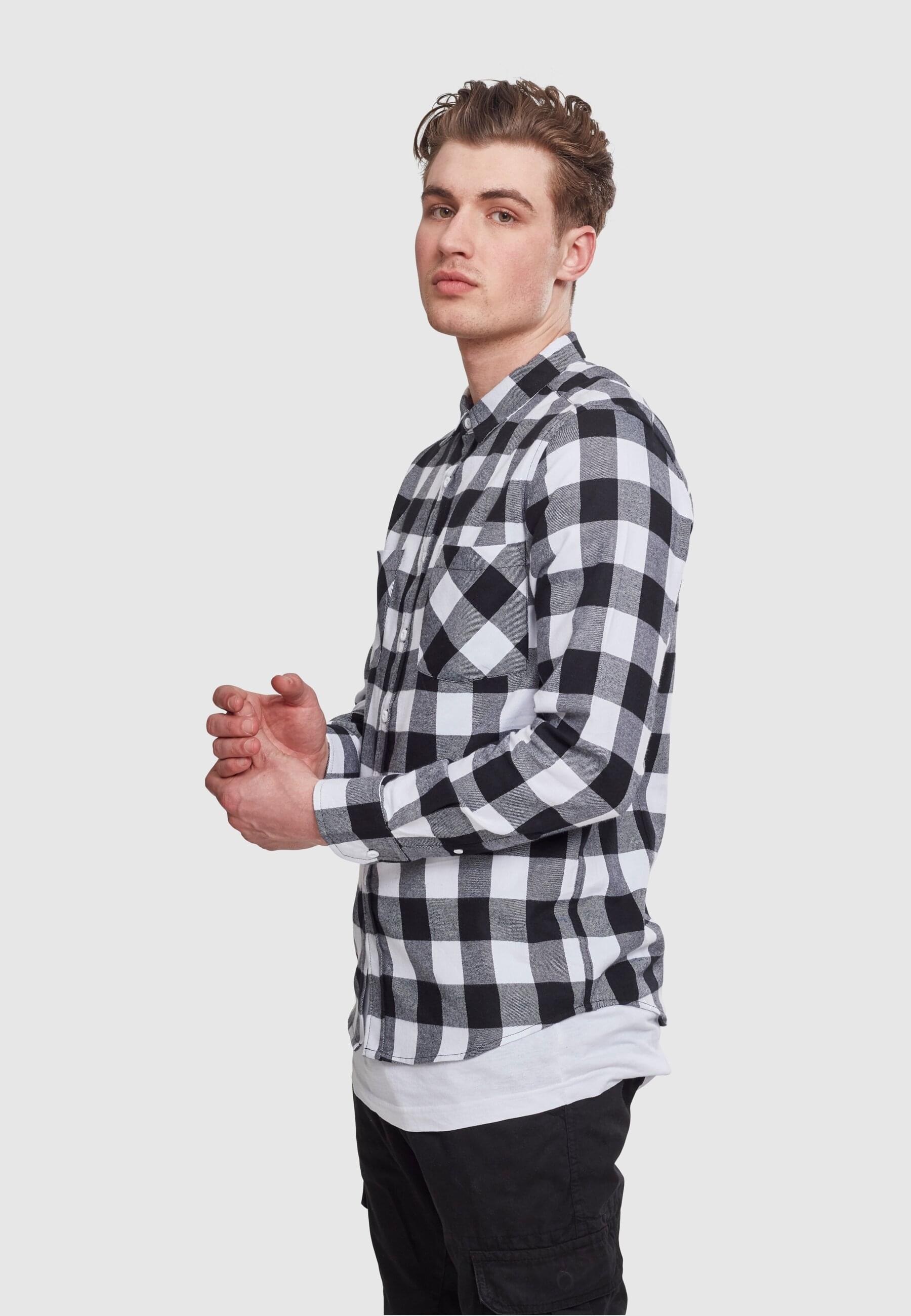 URBAN CLASSICS T-Shirt »Urban Classics Herren Checked Flanell Shirt«, (1 tlg.)