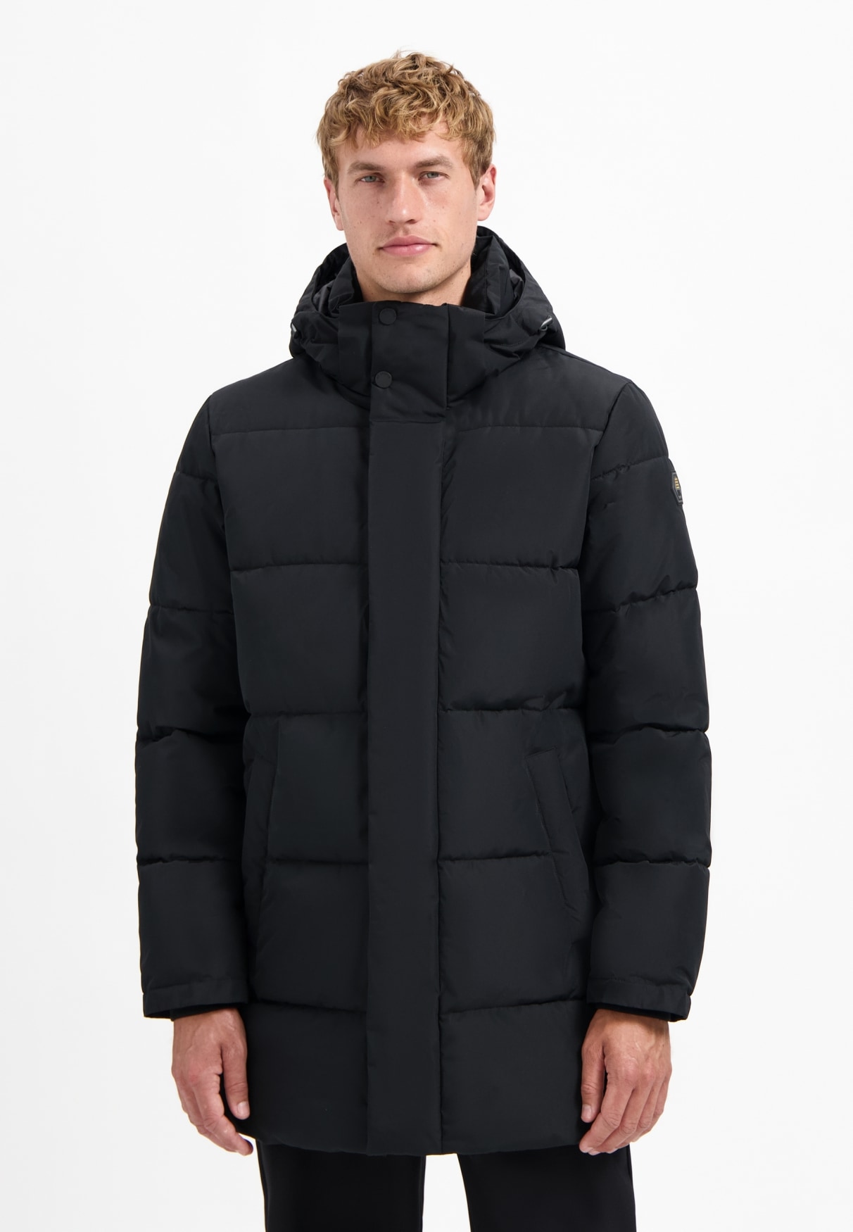 NO EXCESS Parka "No Excess Langer Steppparka Jacket Long Parka Hood Padded" günstig online kaufen