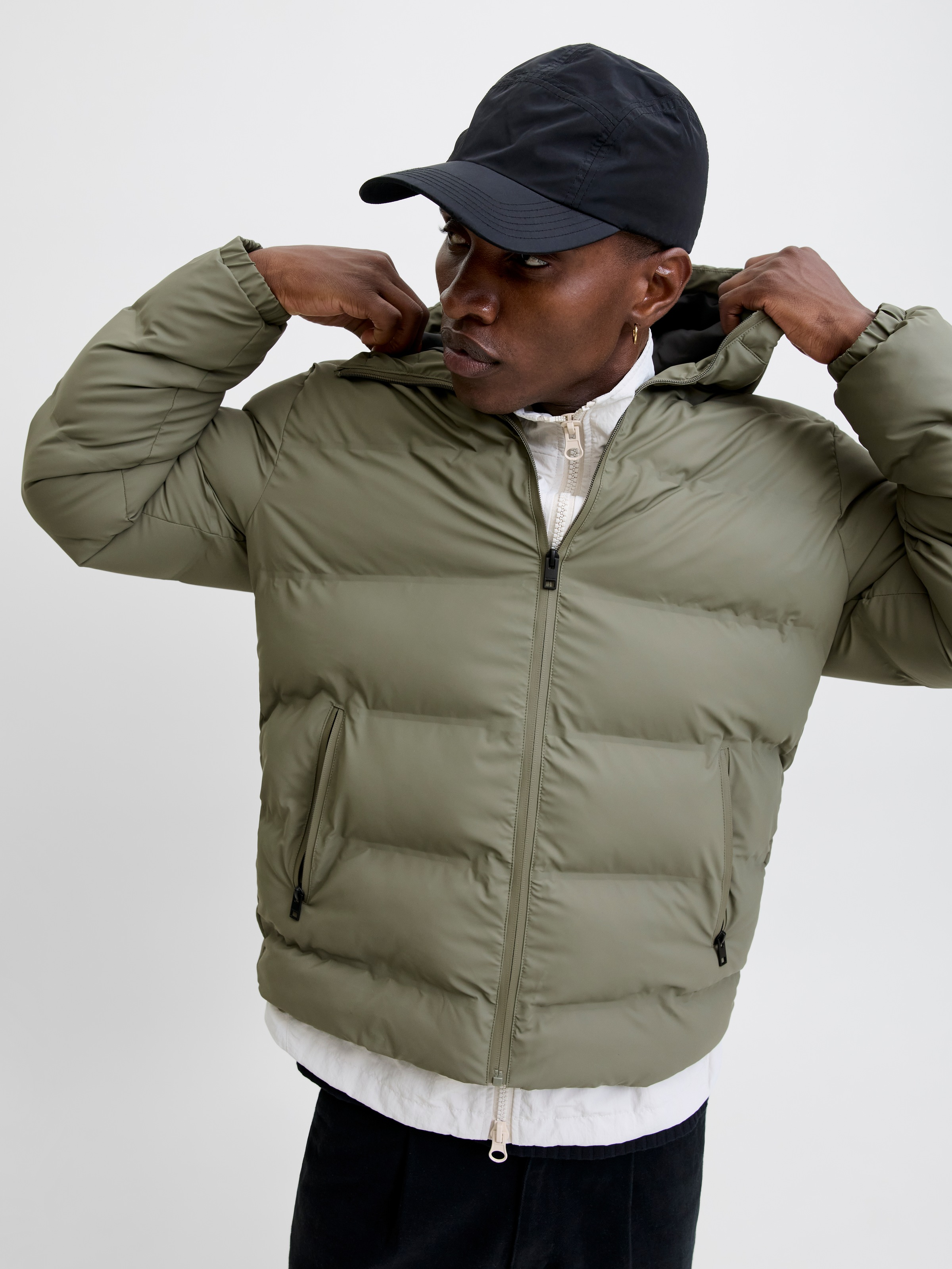 Jack & Jones Steppjacke "JJELEMENTS PU PUFFER SN" mit Kapuze günstig online kaufen