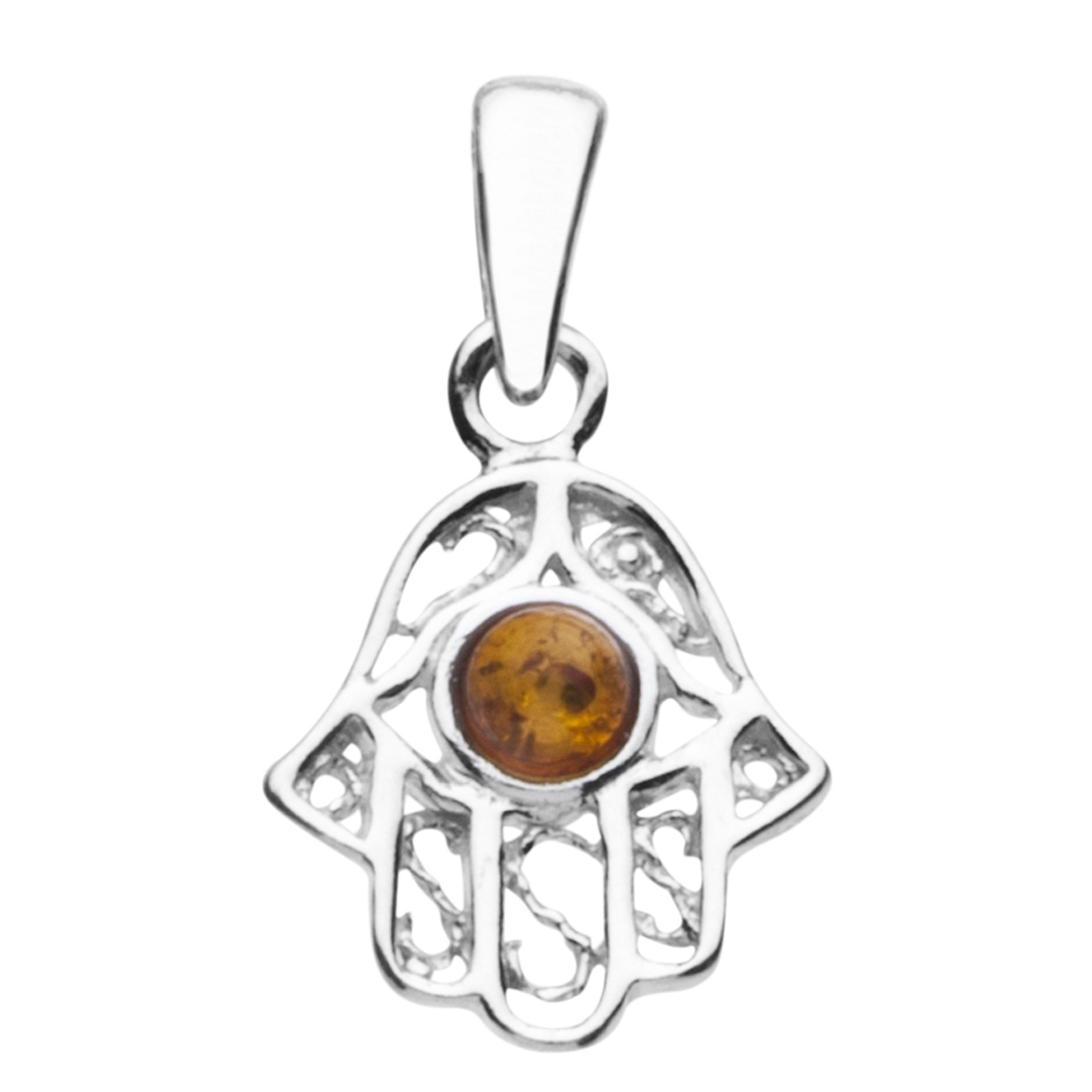 OSTSEE-SCHMUCK Damen Kettenanhänger "Ostsee-Schmuck Anhänger kleine Hand Anhänger kleine Hand", 18 x 10mm, Silber 925 (Sterlingsilber), 0,8 g, weiß,