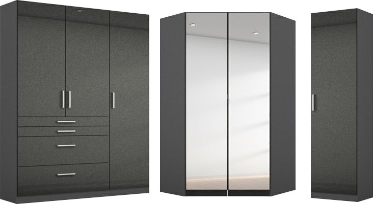 rauch Schrank-Set »Kleiderschrank Schrank Garderobe Garderobenschrank Eckschrank HOMBURG«, viel Stauraum, oberer Schubkasten mit Einteilung MADE IN GERMANY