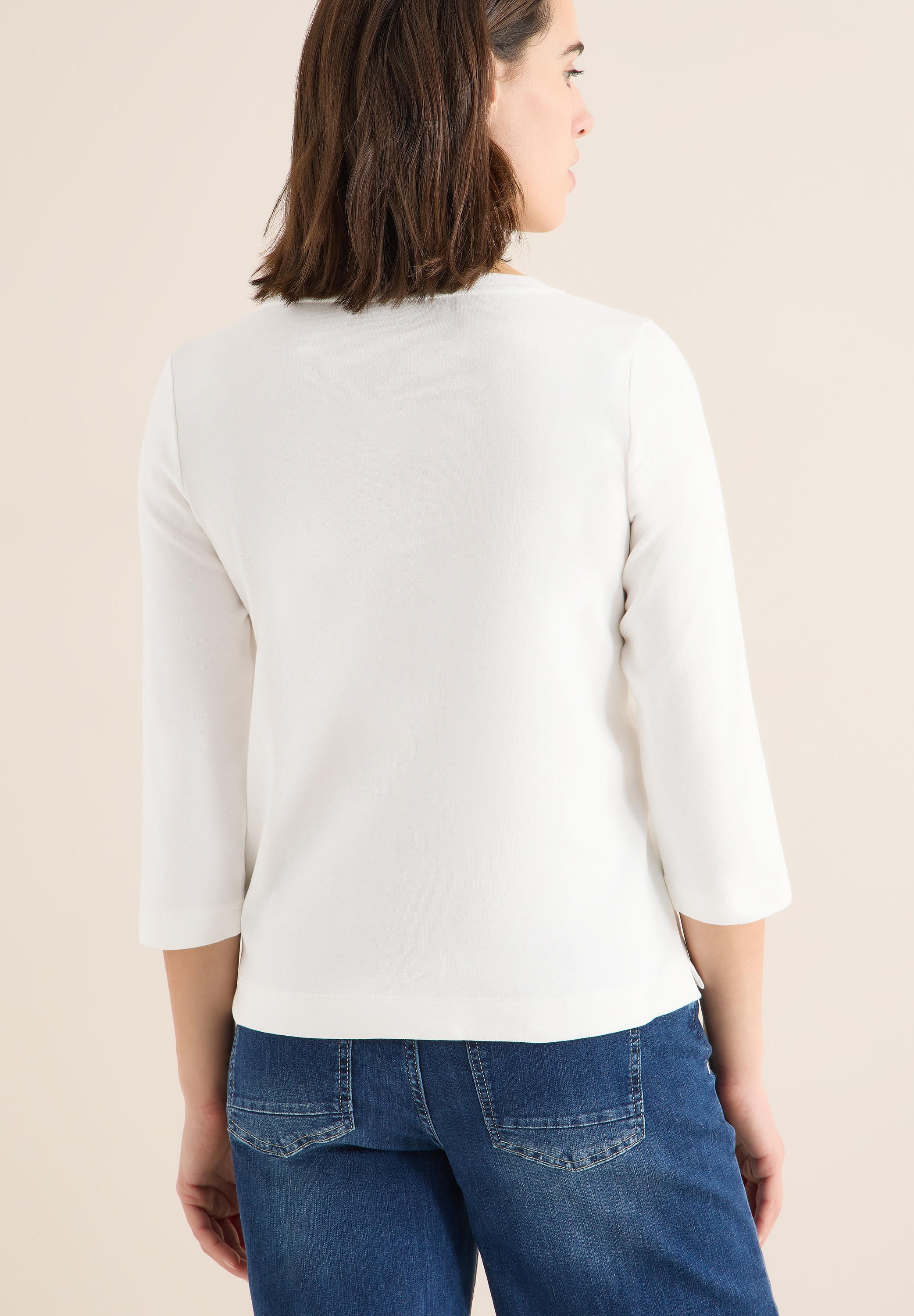 Cecil 3/4-Arm-Shirt mit schimmerndem Wording