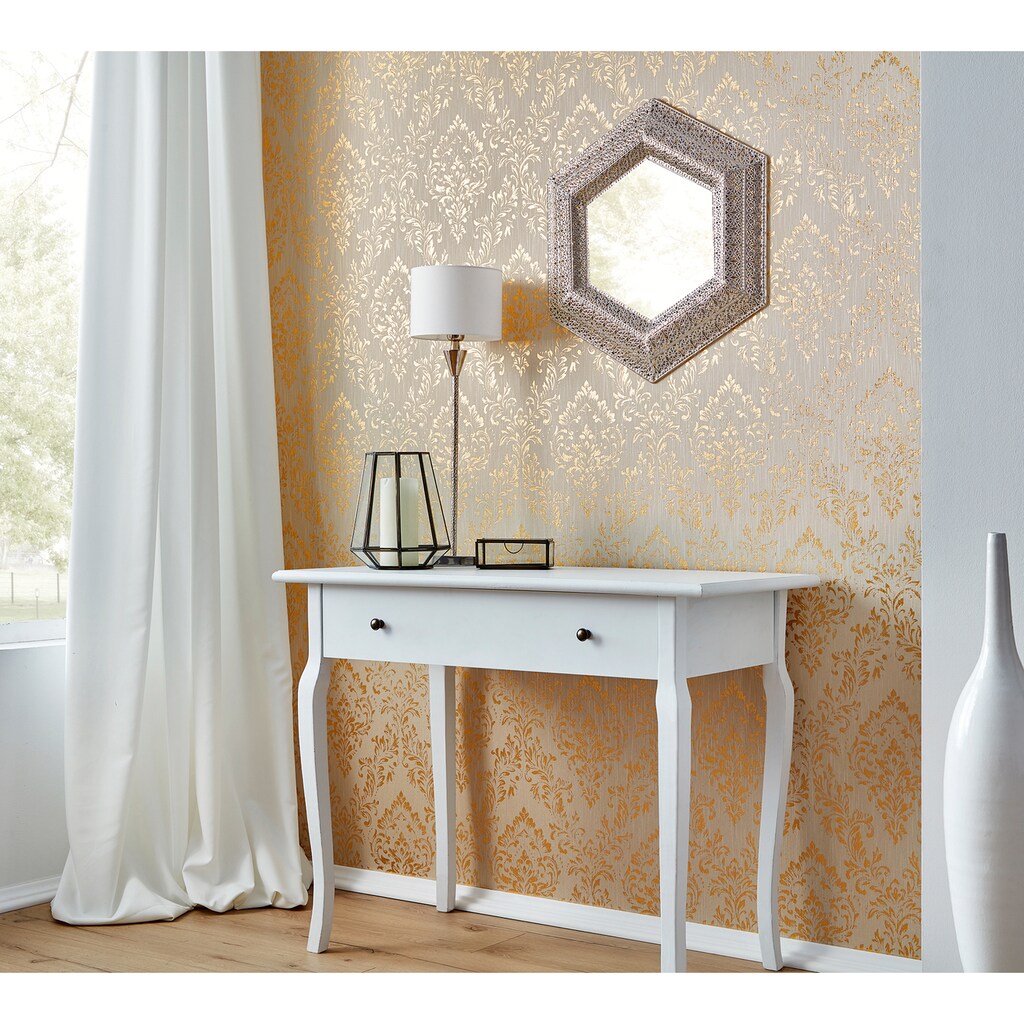 Architects Paper Textiltapete »Metallic Silk«, Barock-matt-glänzend, Ornament Tapete Barock