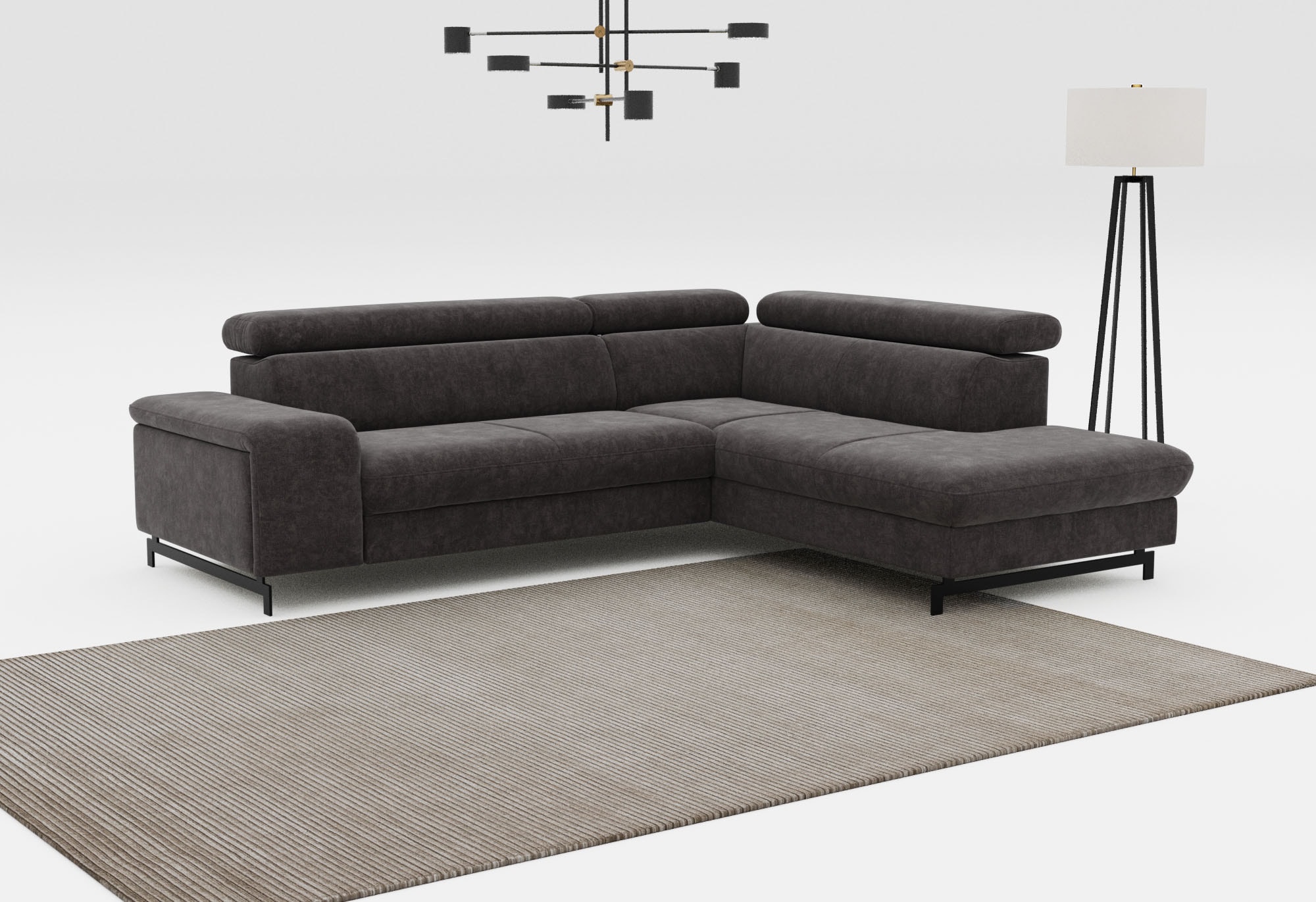 COTTA Ecksofa "Emma L-Form, B: 262 cm" mit Kopfteilverstellung, optional Schlaffunktion & Bettkasten