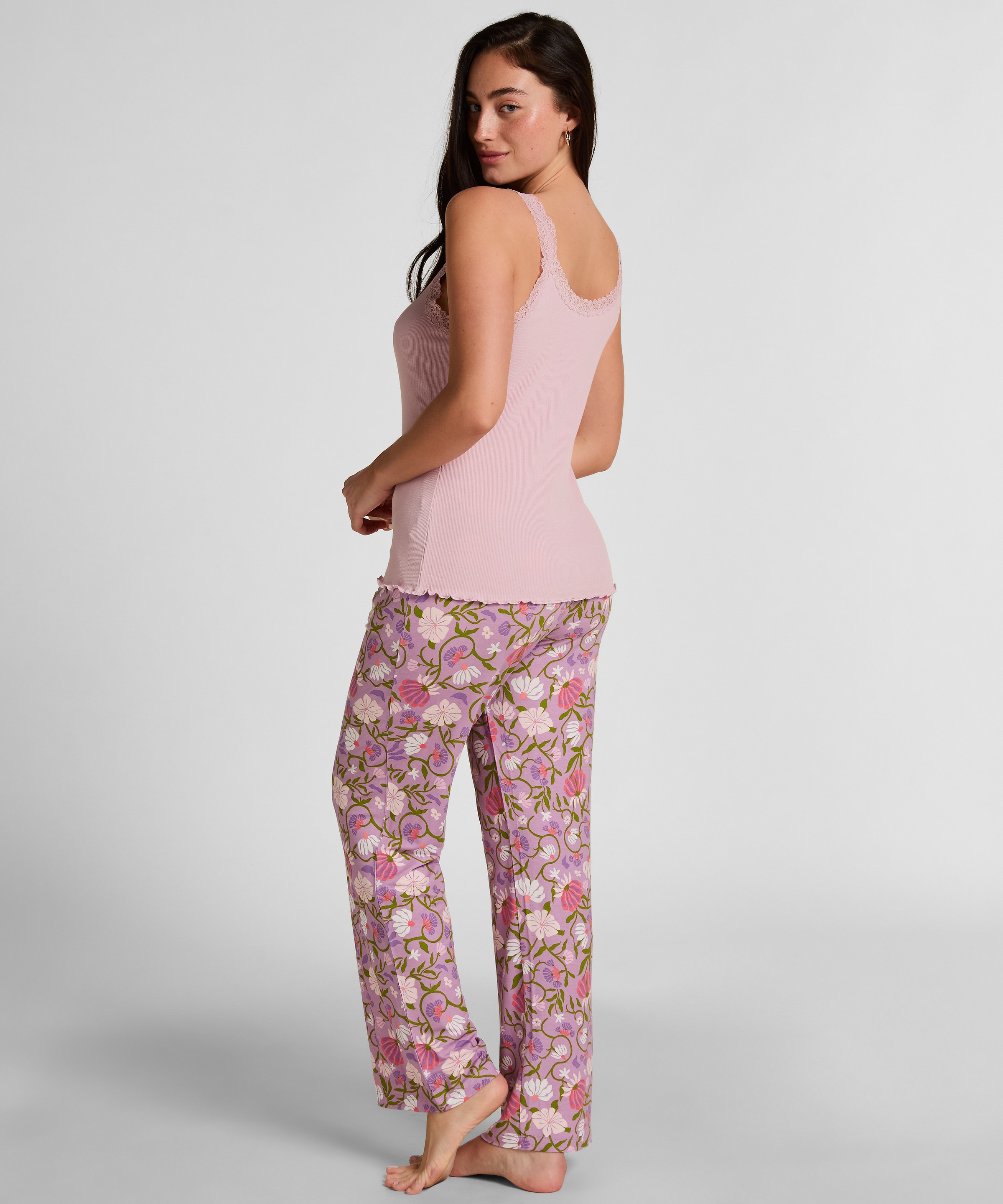 Hunkemöller Pyjama »Rippjersey-Top mit Spitze«