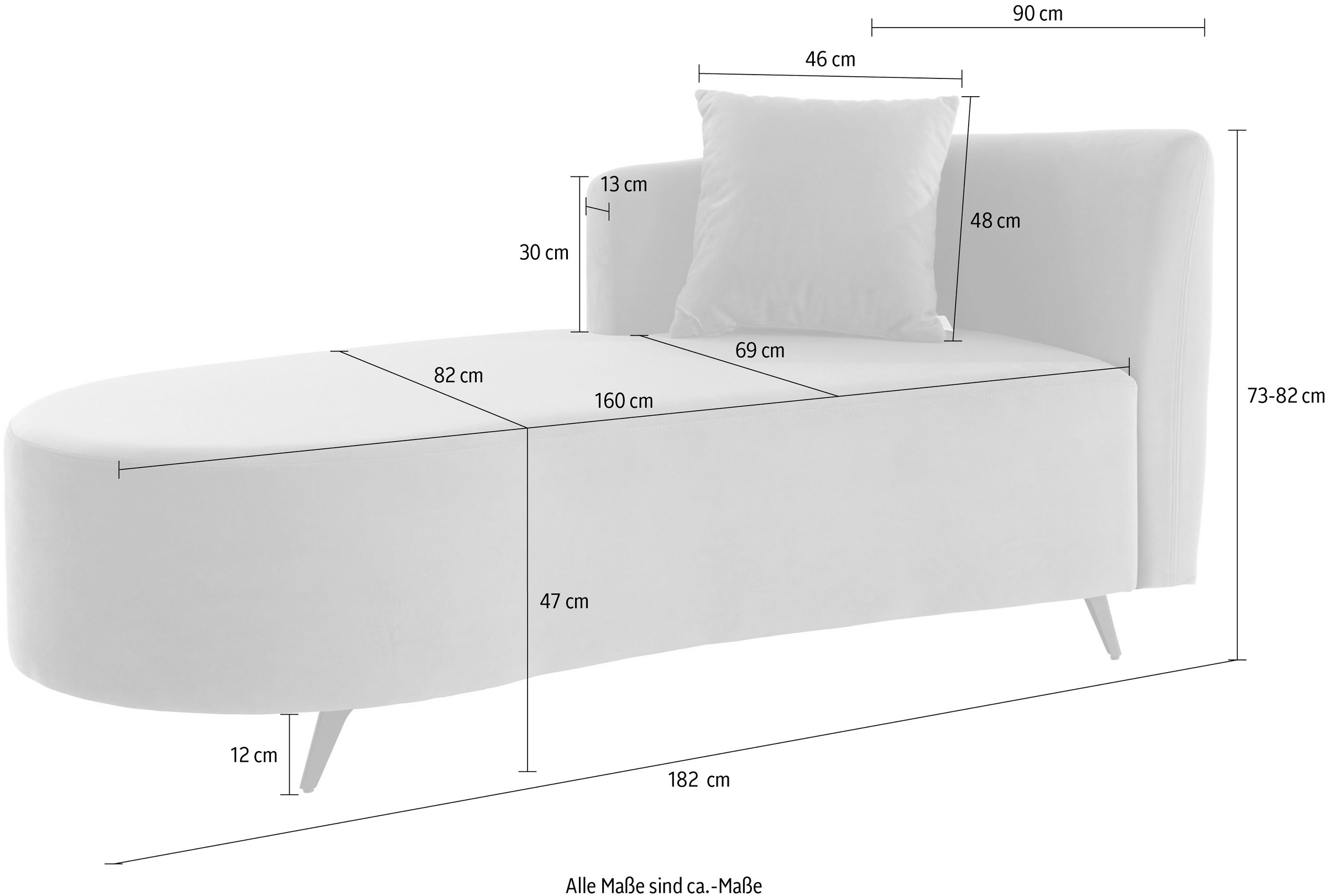 Home affaire Recamiere »Hulby« wahlweise mit und ohne Hocker und Armlehne links oder rechts