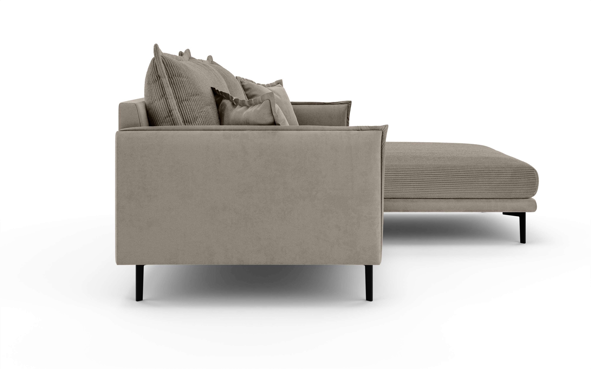 INOSIGN Ecksofa »ALEXANDRIA mit Recamiere rechts oder links bestellbar, moderne Bezüge«, L-Form mit Wellenunterfederung, Maße: B/H/T 246/86/190 cm