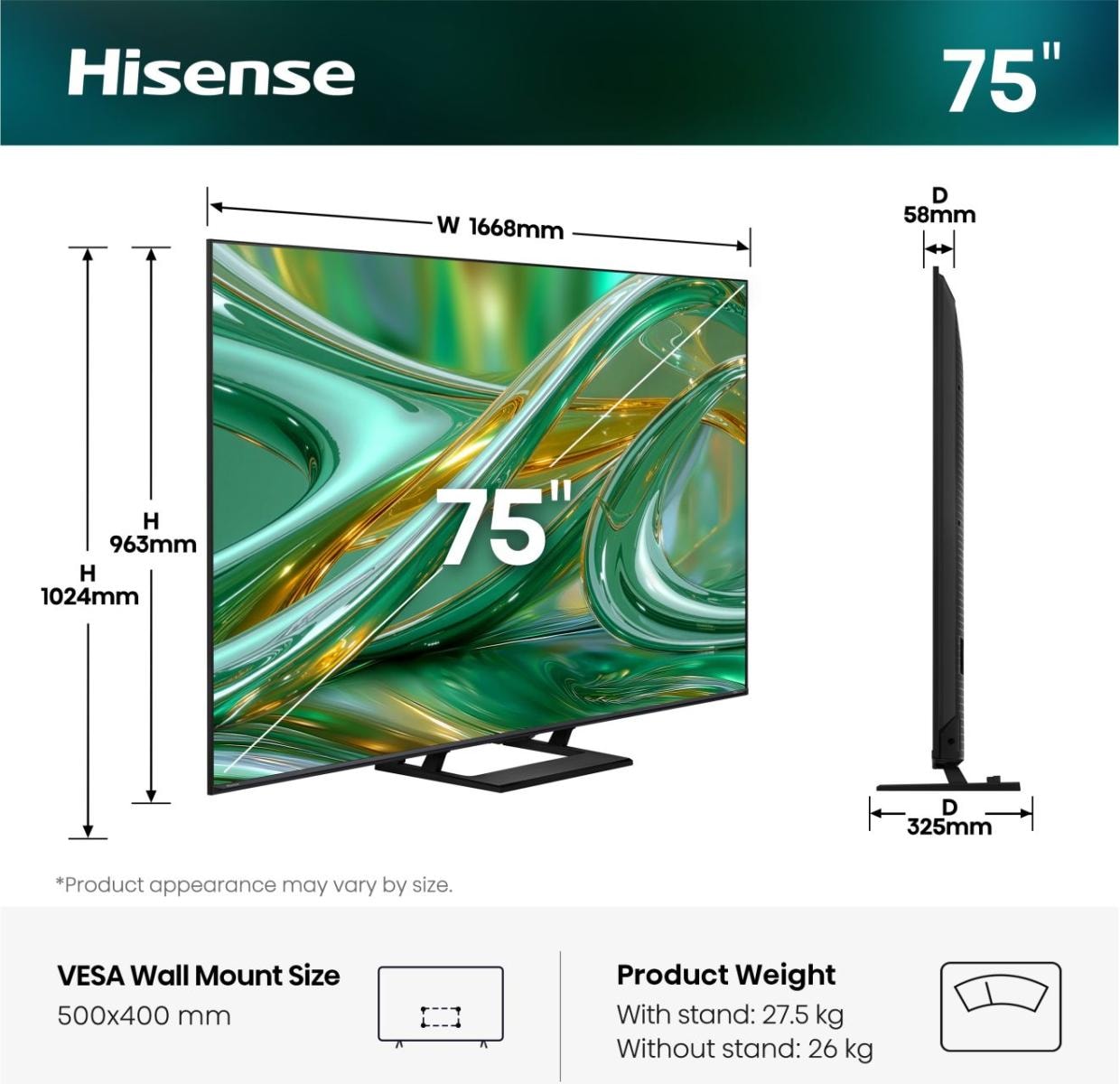 Hisense Mini-LED-Fernseher »75E8S« 189 cm/75 ″ Smart-TV