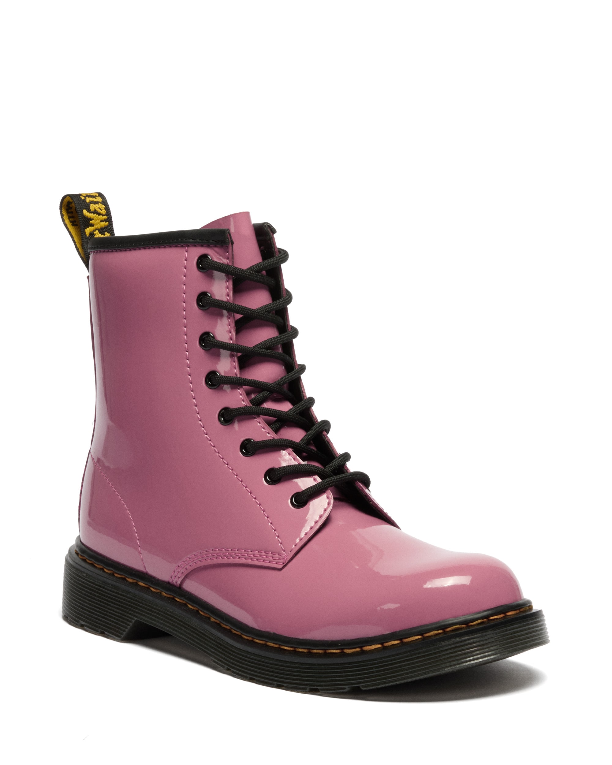 DR. MARTENS Schnürboots »1460 Y Black Patent Lamper«  Kinder Stiefel, Boots mit logobedruckter Anziehlasche