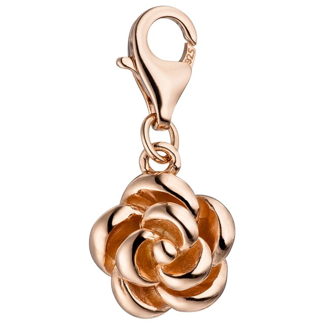 JOBO Charm Blume »Anhänger Rose«, 925 Silber roségold vergoldet | BAUR