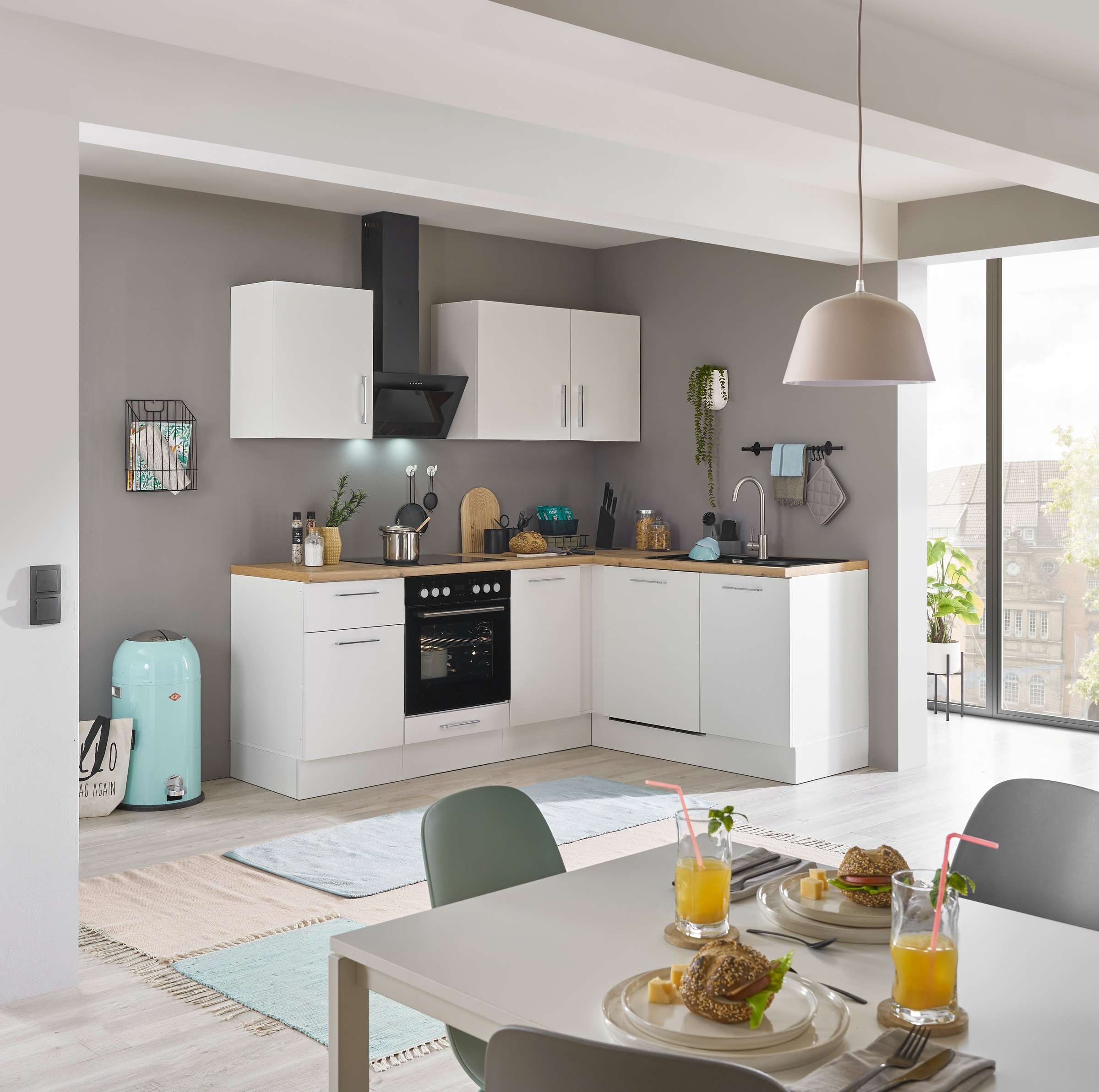 BASIC by Balculina Winkelküche »Turin«, Stellmaße 220x175 cm, wahlweise mit E-Geräten
