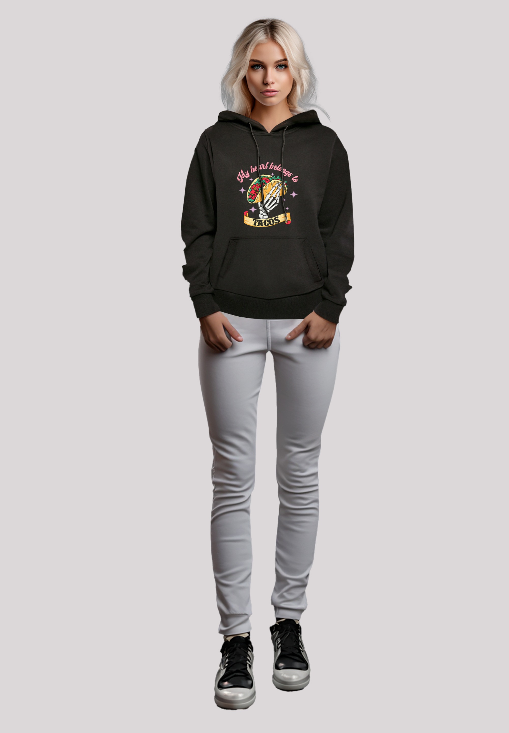 F4NT4STIC Kapuzenpullover »Anti Valentinstag My Herz belongs to tacos«, Premium Qualität
