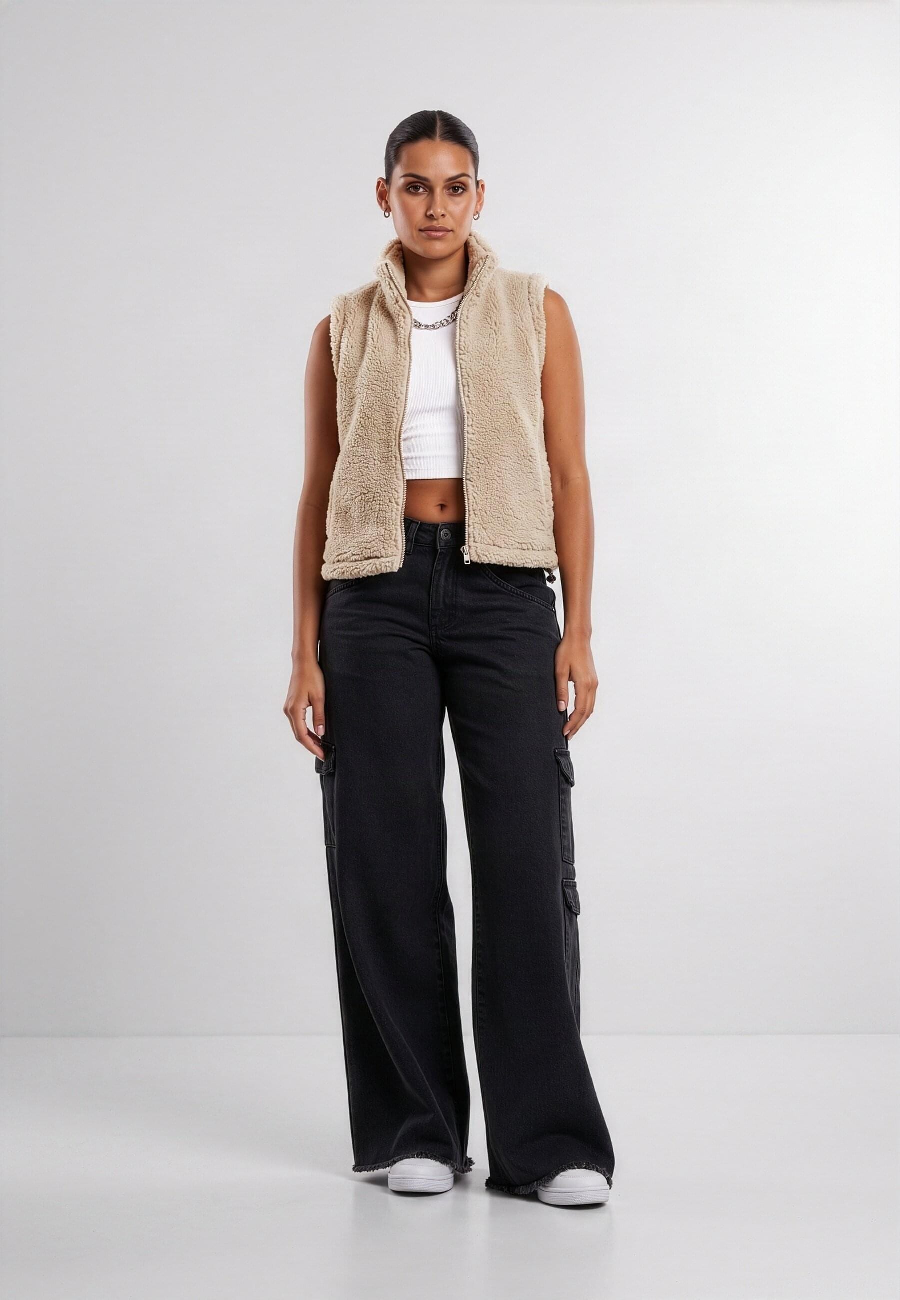 URBAN CLASSICS Steppweste »Urban Classics Ladies Short Sherpa Vest«