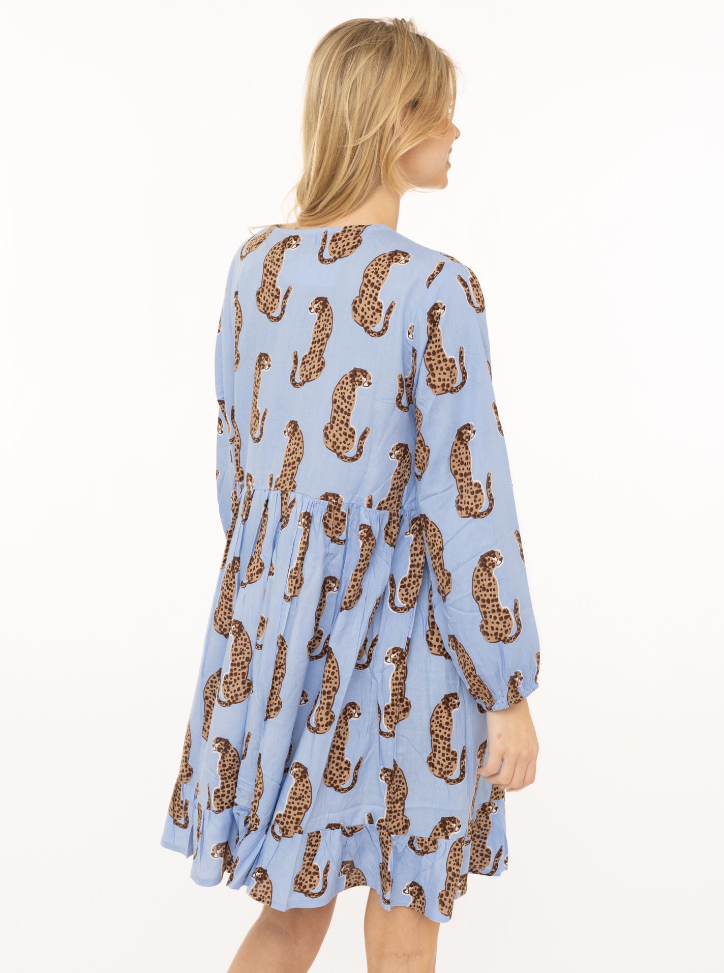 Zwillingsherz Sommerkleid »"Loevely Leopard"« Leopardenmotiv, mit Tassel, lange Ärmel, figurumspielend