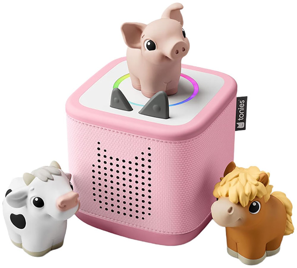TONIES Lautsprecher "Toniebox 2 Starter Set My First Tonies Bauernhof", B:13cm H:12,6cm T:13cm, rosa, Lautsprecher