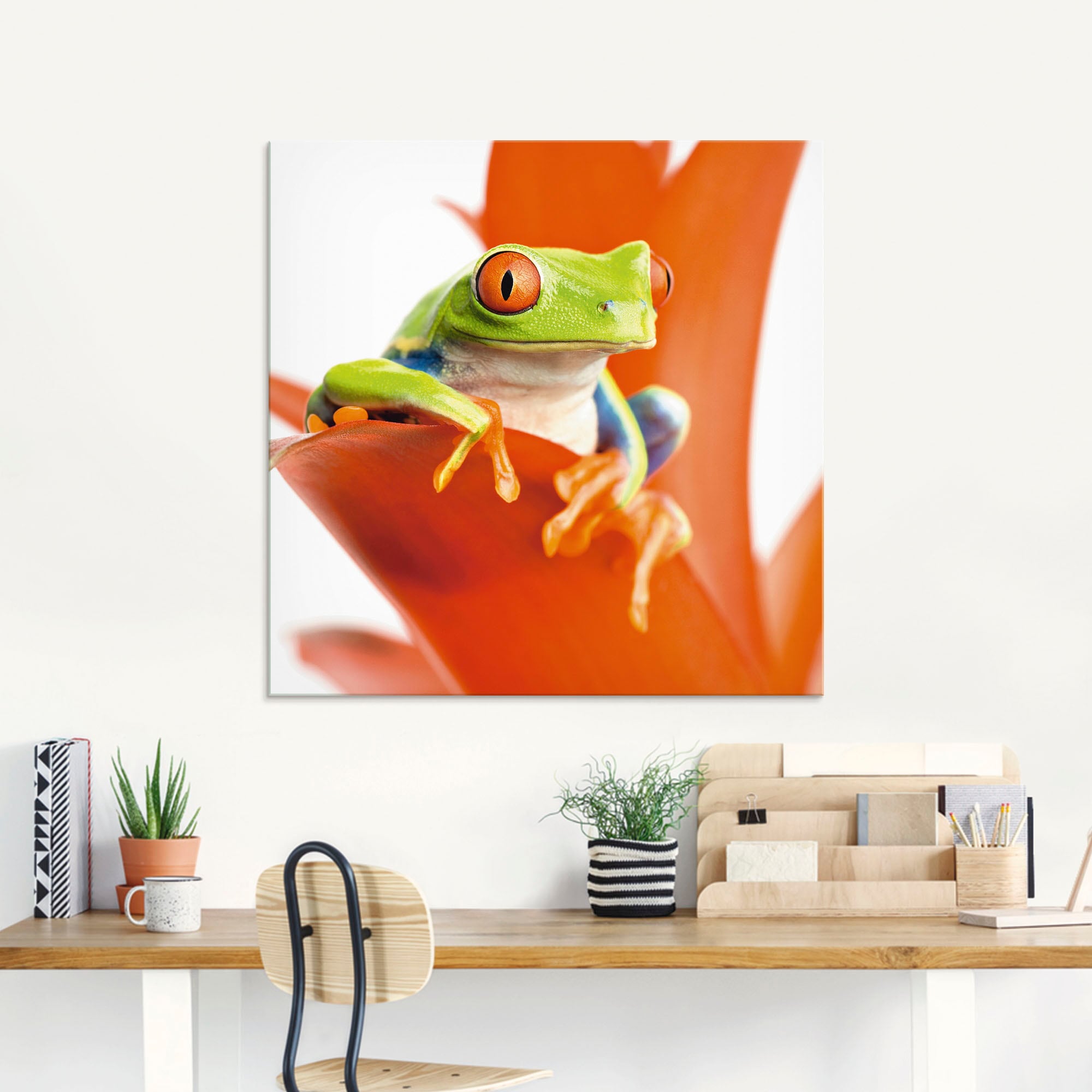 Artland Glasbild »Frosch auf seinem Thron«, Wassertiere, (1 St.), in verschiedenen Größen