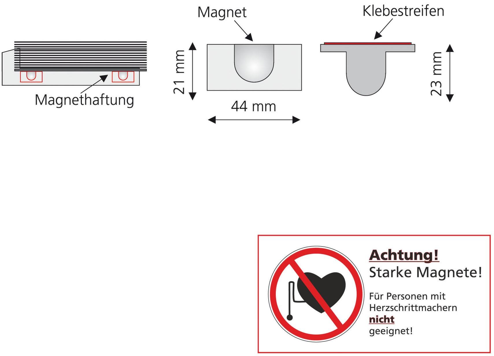 Thumbnail - Liedeco Haftmagnetschnäpper, (Set, 2 St.), Pendelsicherung für Aluminium-Jalousien