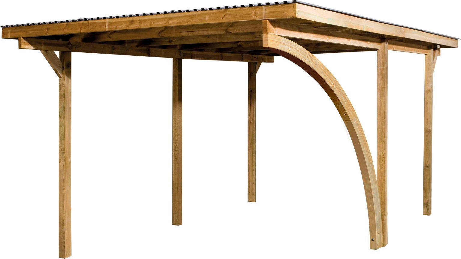 weka Einzelcarport "606 A Gr.1", Holz, 250 cm, braun, mit Rundbogen