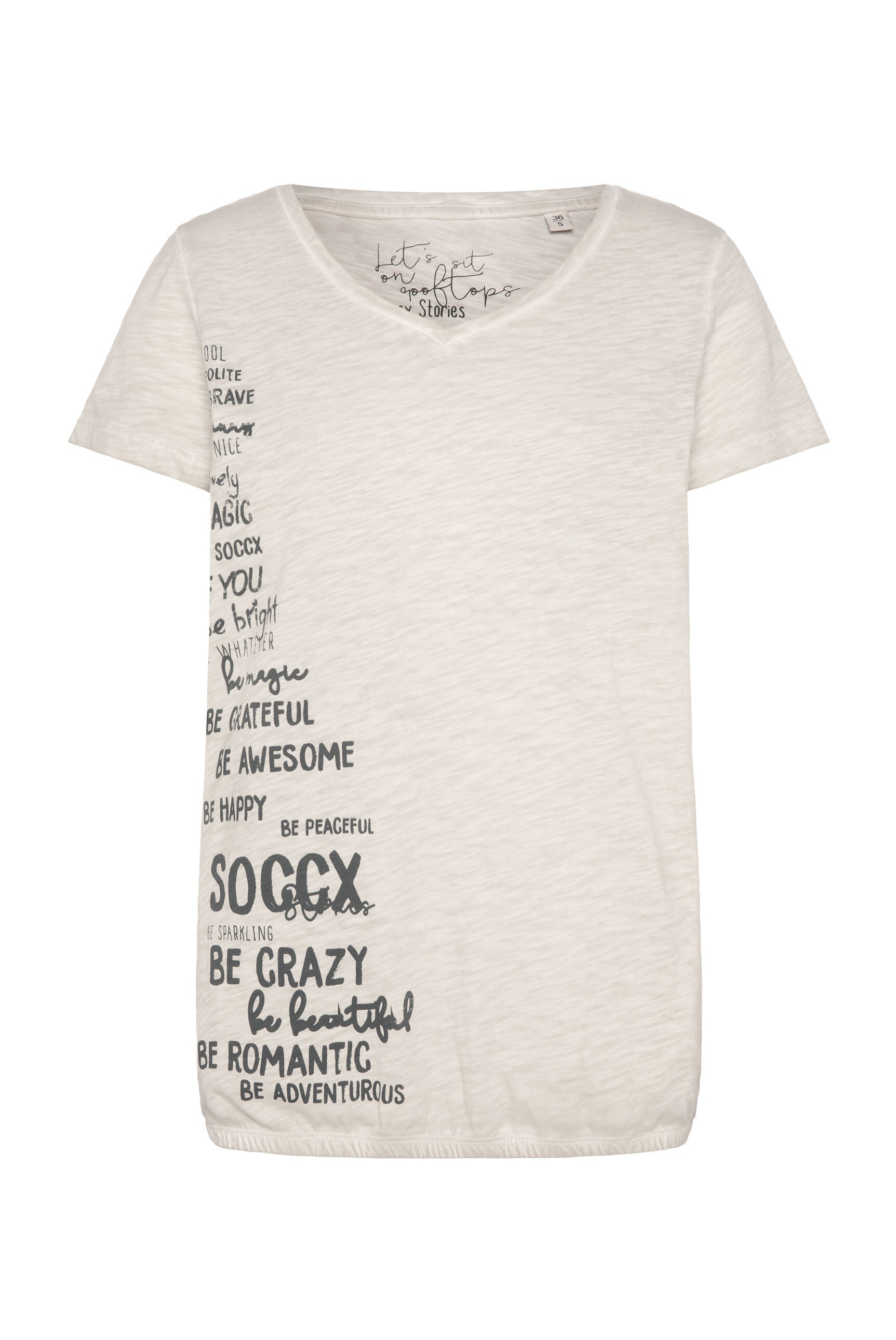 SOCCX V-Shirt mit Gummizug im Saum günstig online kaufen