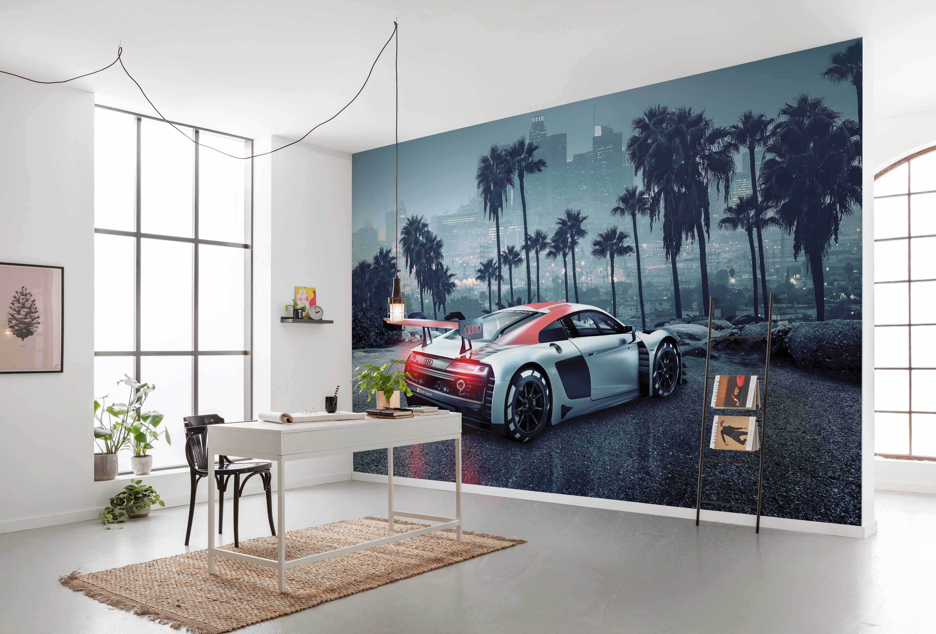 Komar Fototapete "Audi R8 L.A. - Größe 368 x 254 cm" bedruckt glatt Wohnzimmer, Schlafzimmer