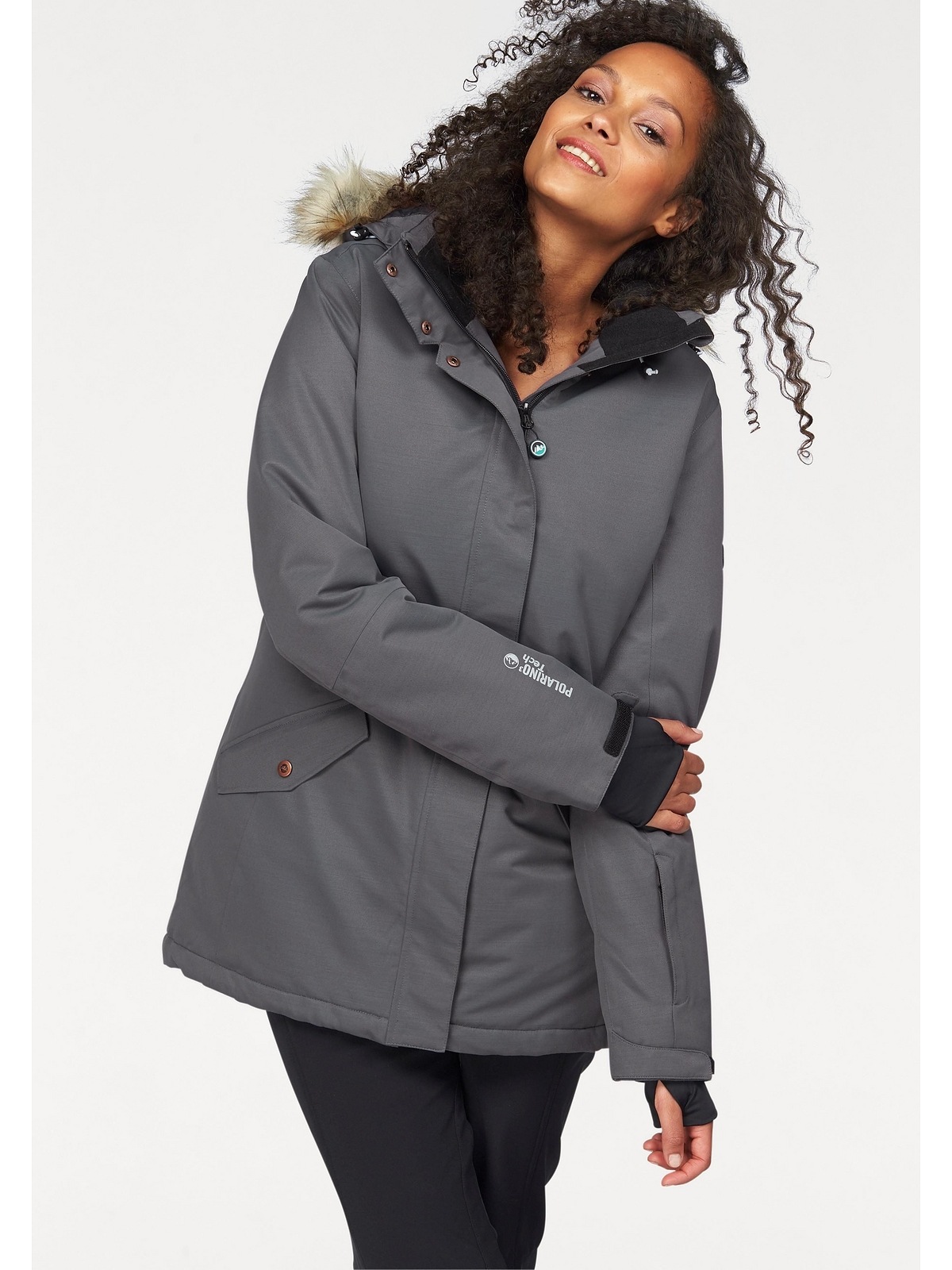 Polarino Outdoorjacke »Große Größen«, mit Kapuze, Wind- & wasserdicht, atmungsaktiv, verschweißte Nähte