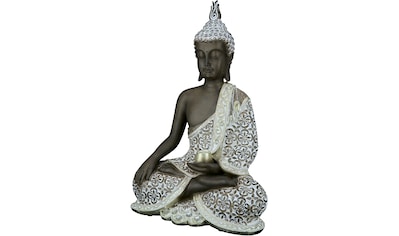 Buddhafigur »Buddha Mangala braun-weiß«