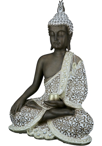 Buddhafigur »Buddha Mangala braun-weiß«